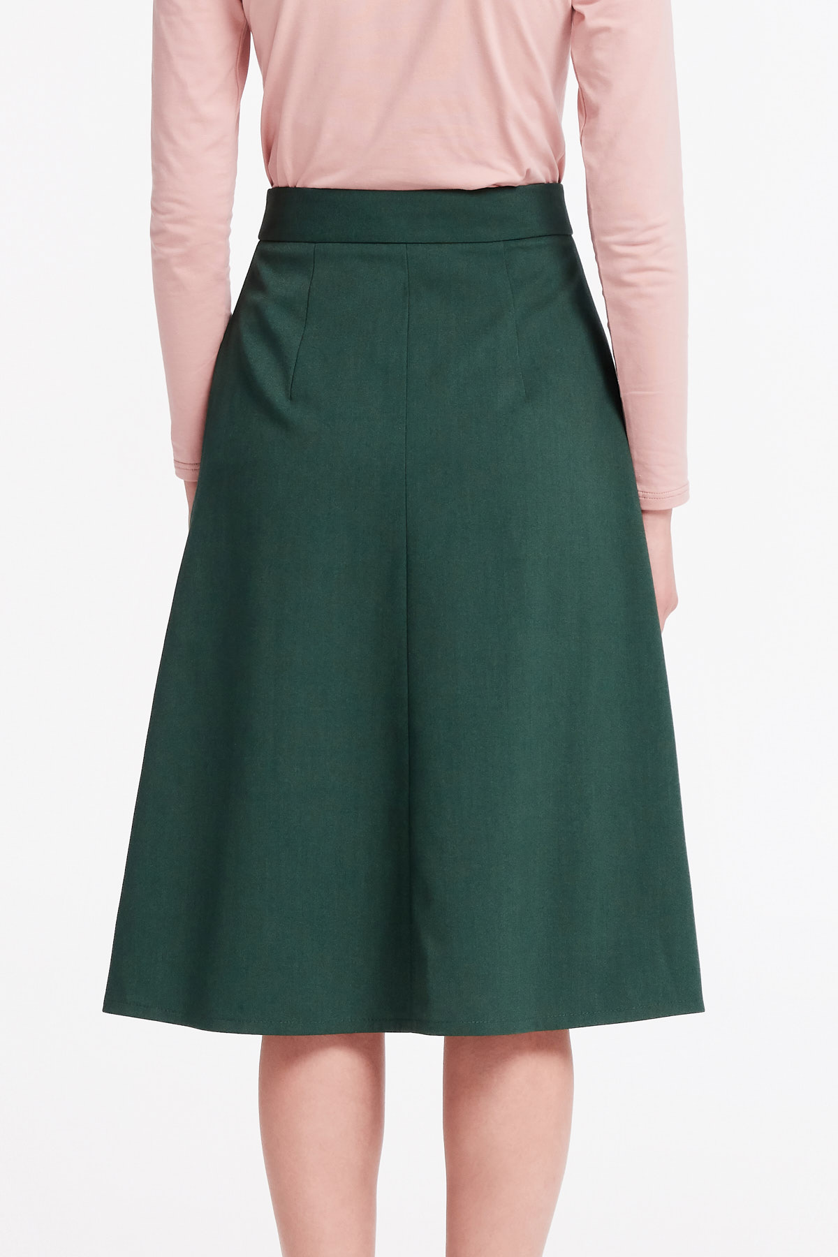Green midi dress with a front zip, photo 5