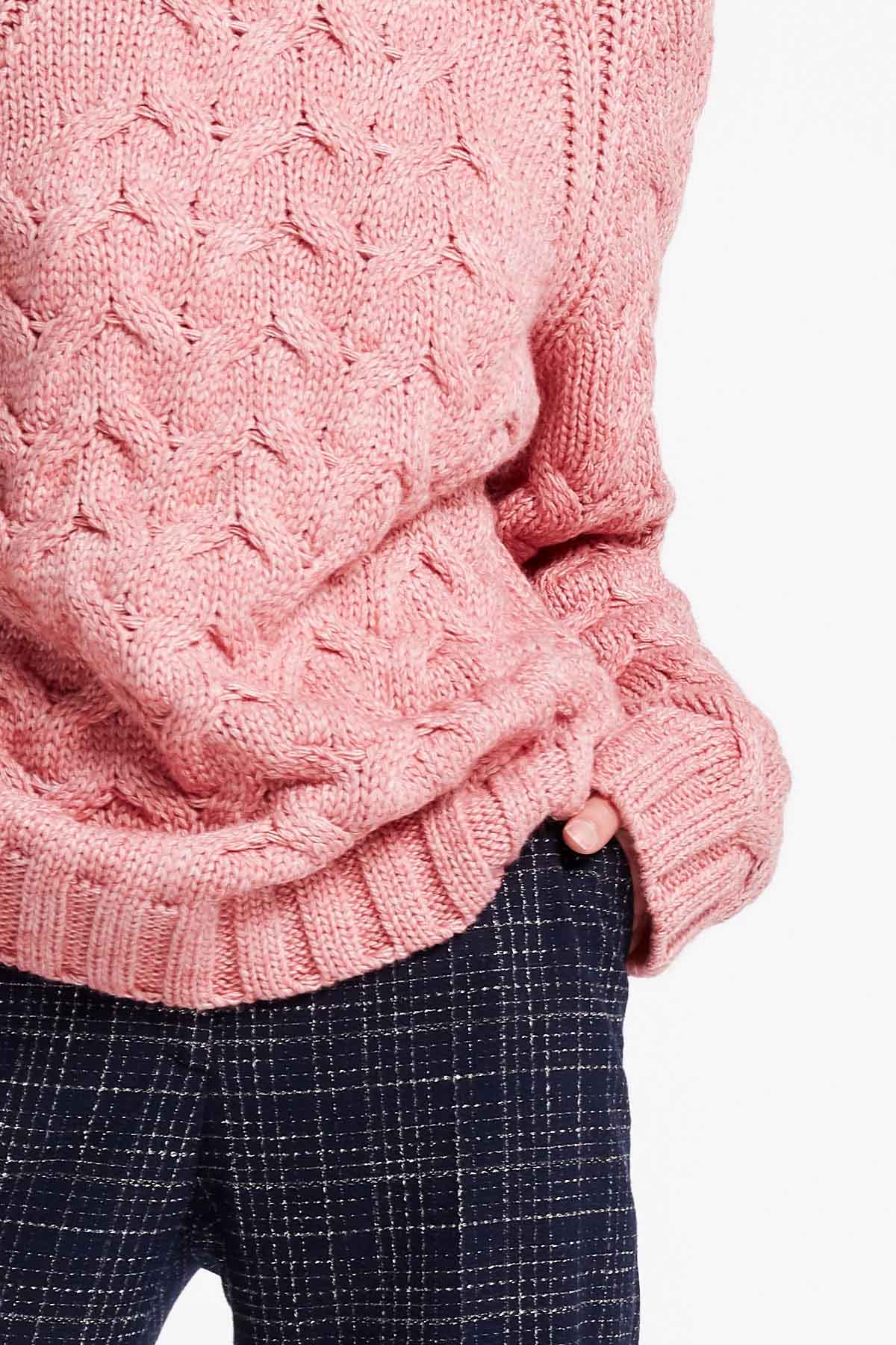 Рожевий в'язаний светр, фото 3