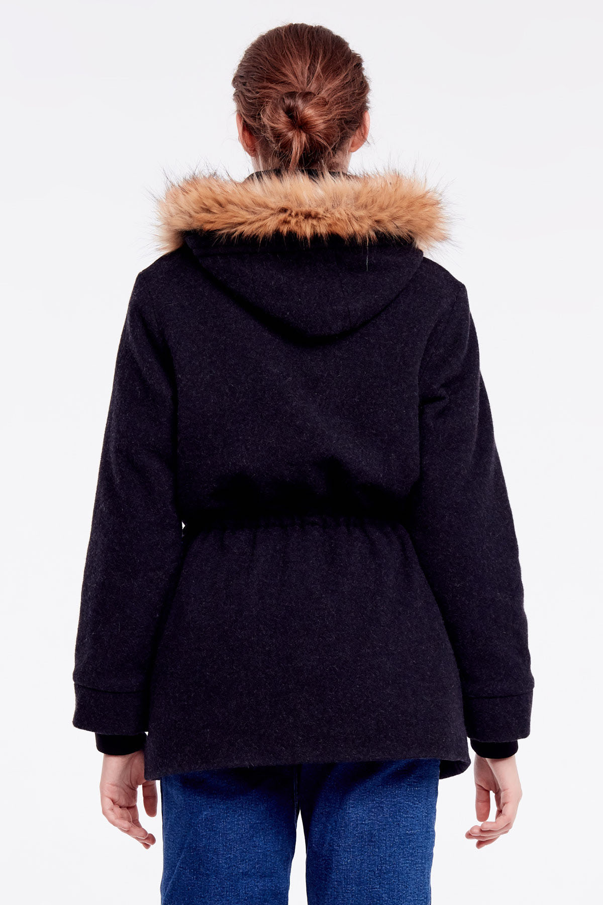 Black coat with hood, photo 4