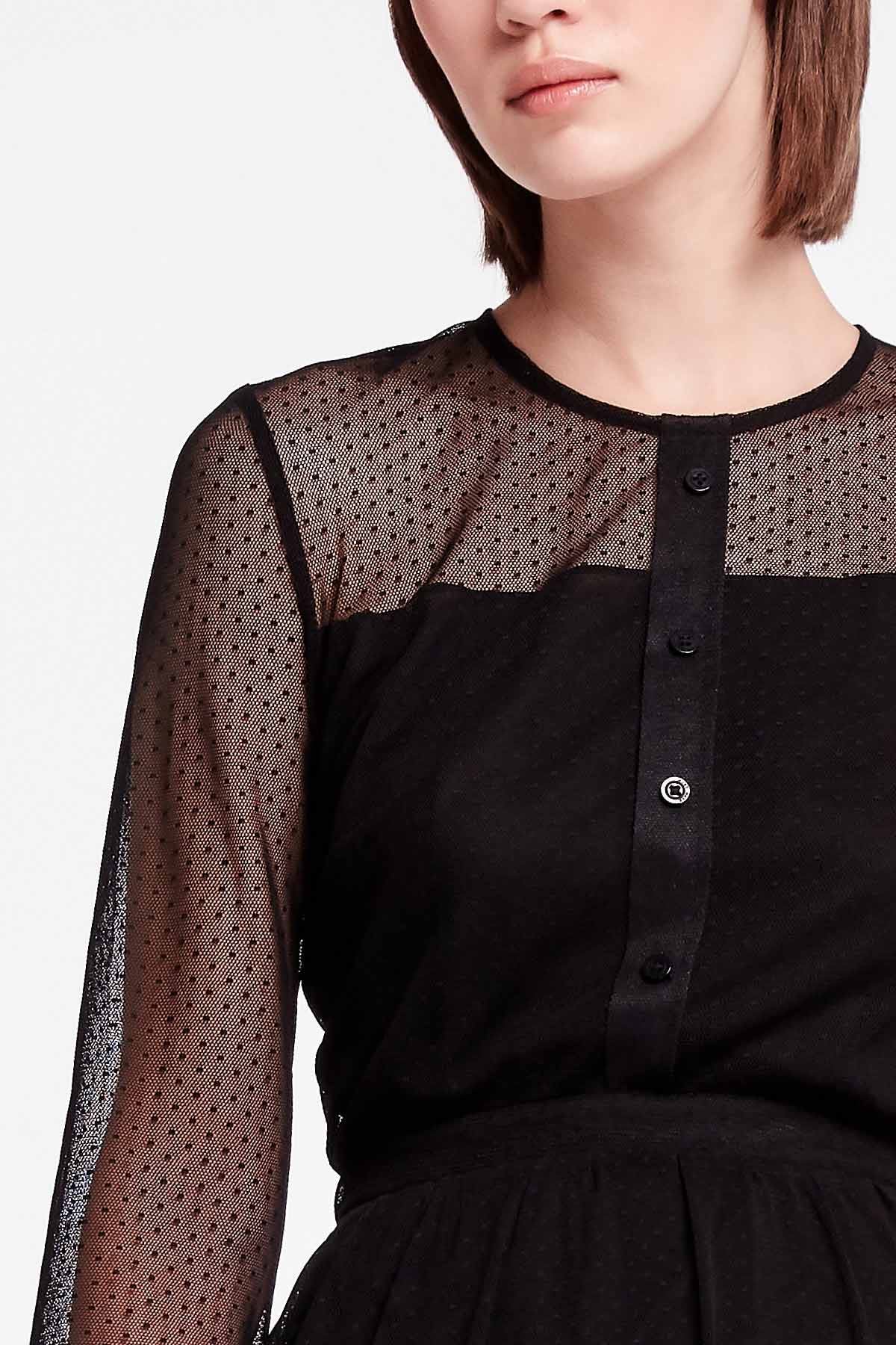 Чорна мереживна сукня з ґудзиками, фото 4