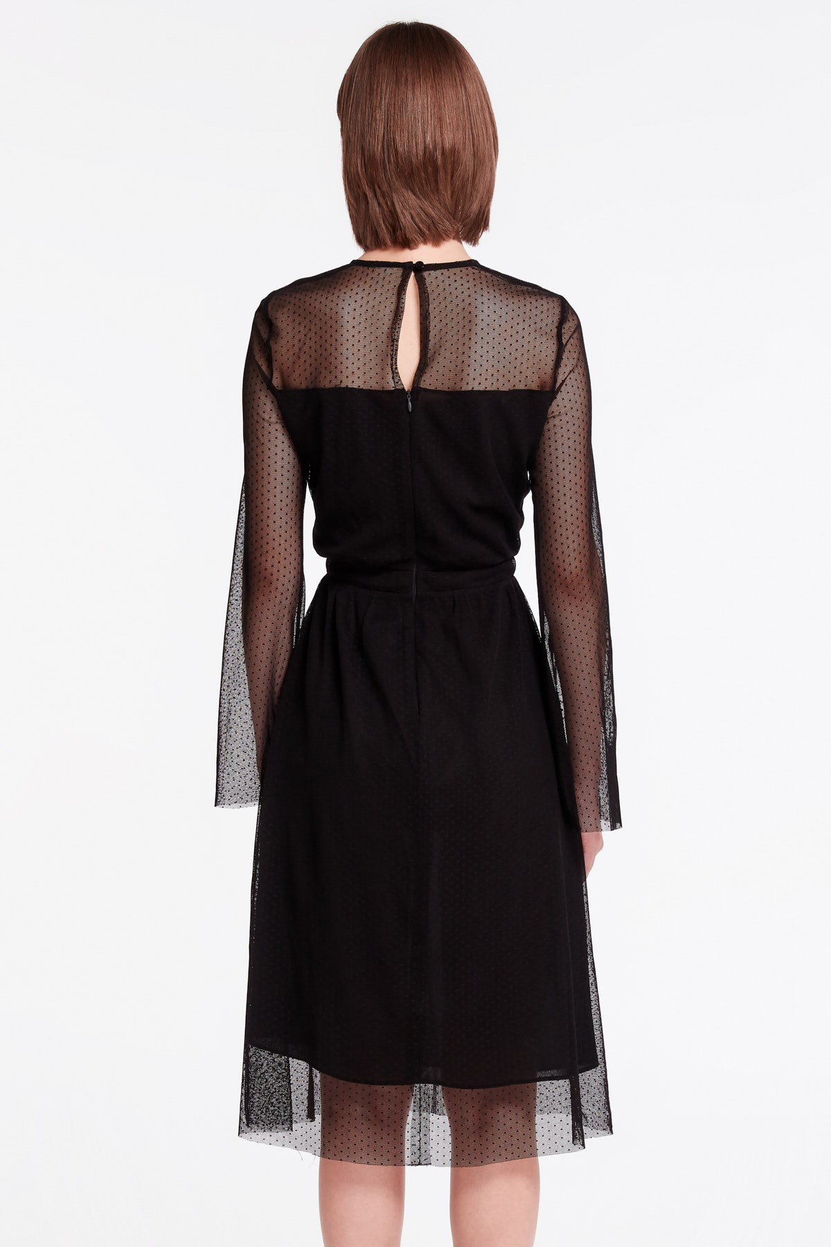 Чорна мереживна сукня з ґудзиками, фото 6