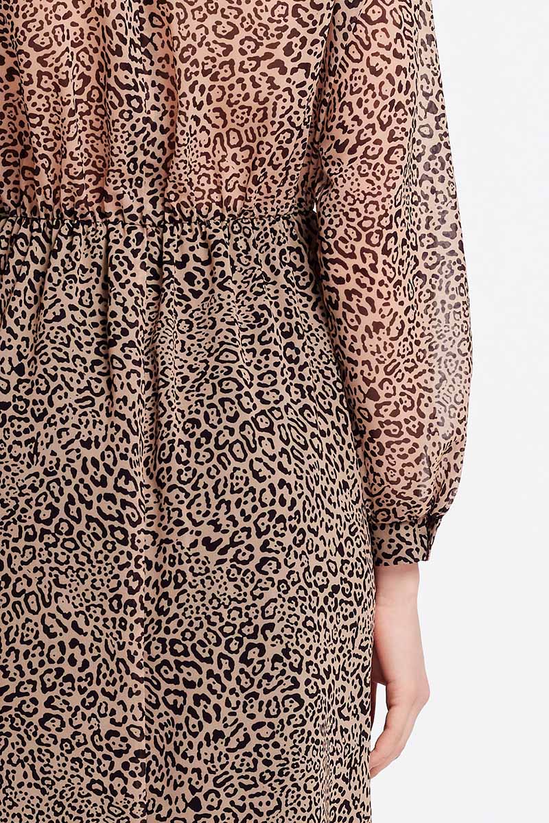 Сукня міді з леопардовим принтом зі складками, фото 6