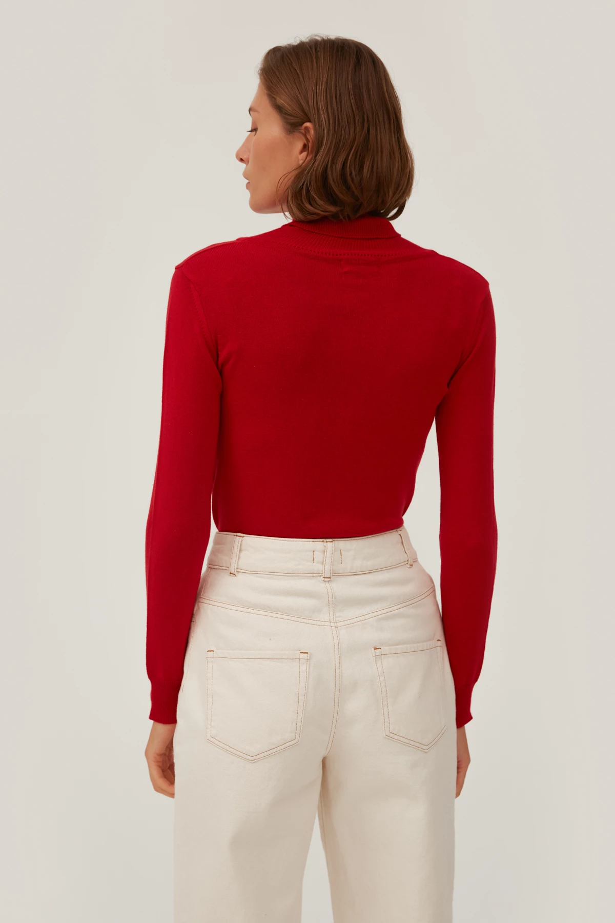 Red polo neck with cotton, photo 3