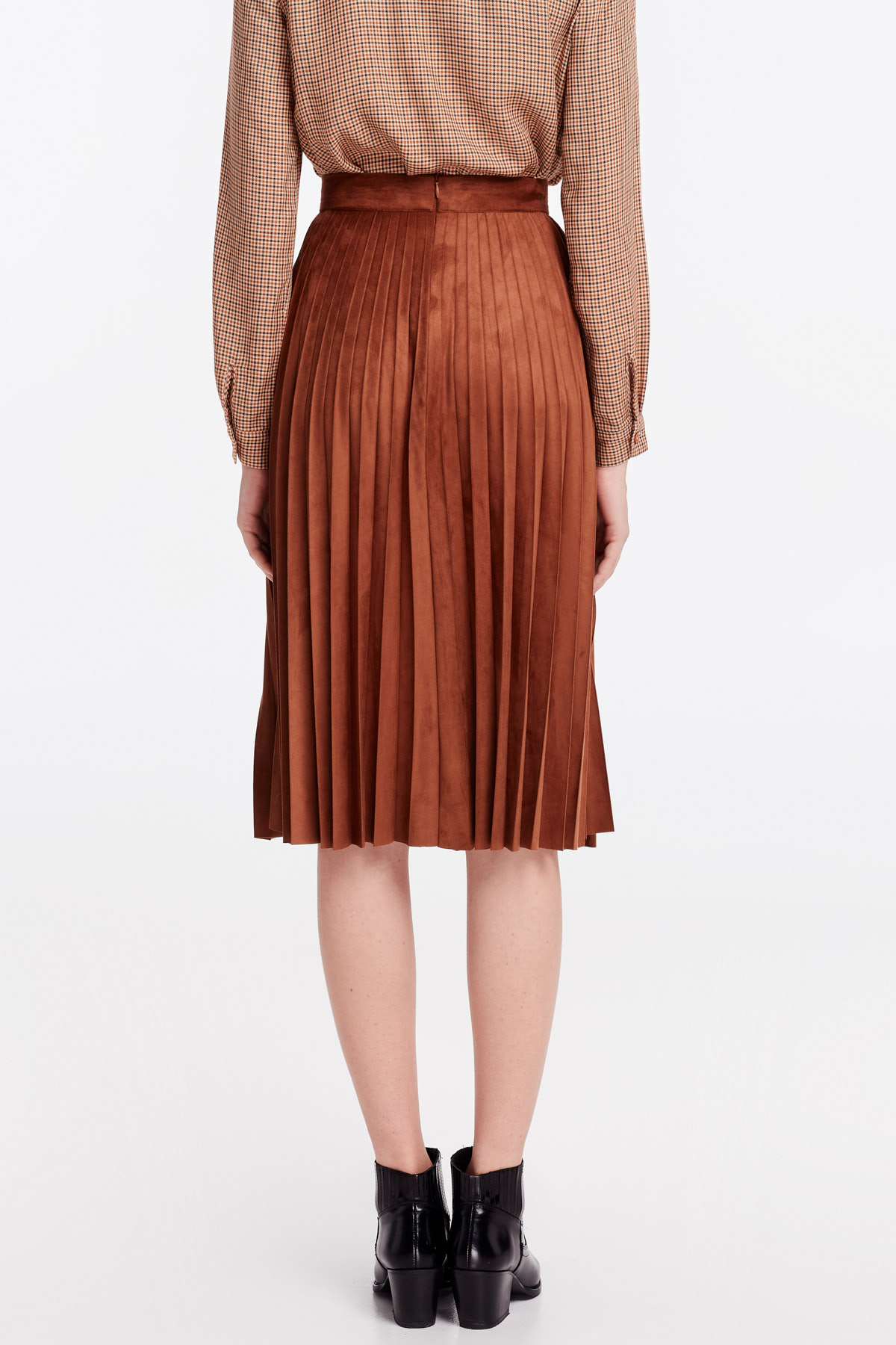 Brown suede pleated skirt, photo 7