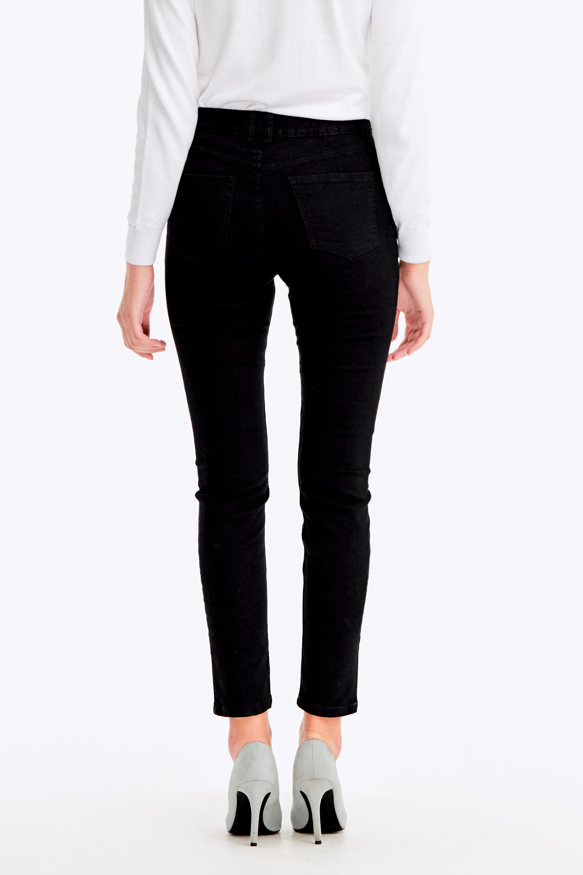 Укороченные узкие черные джинсы, фото 6