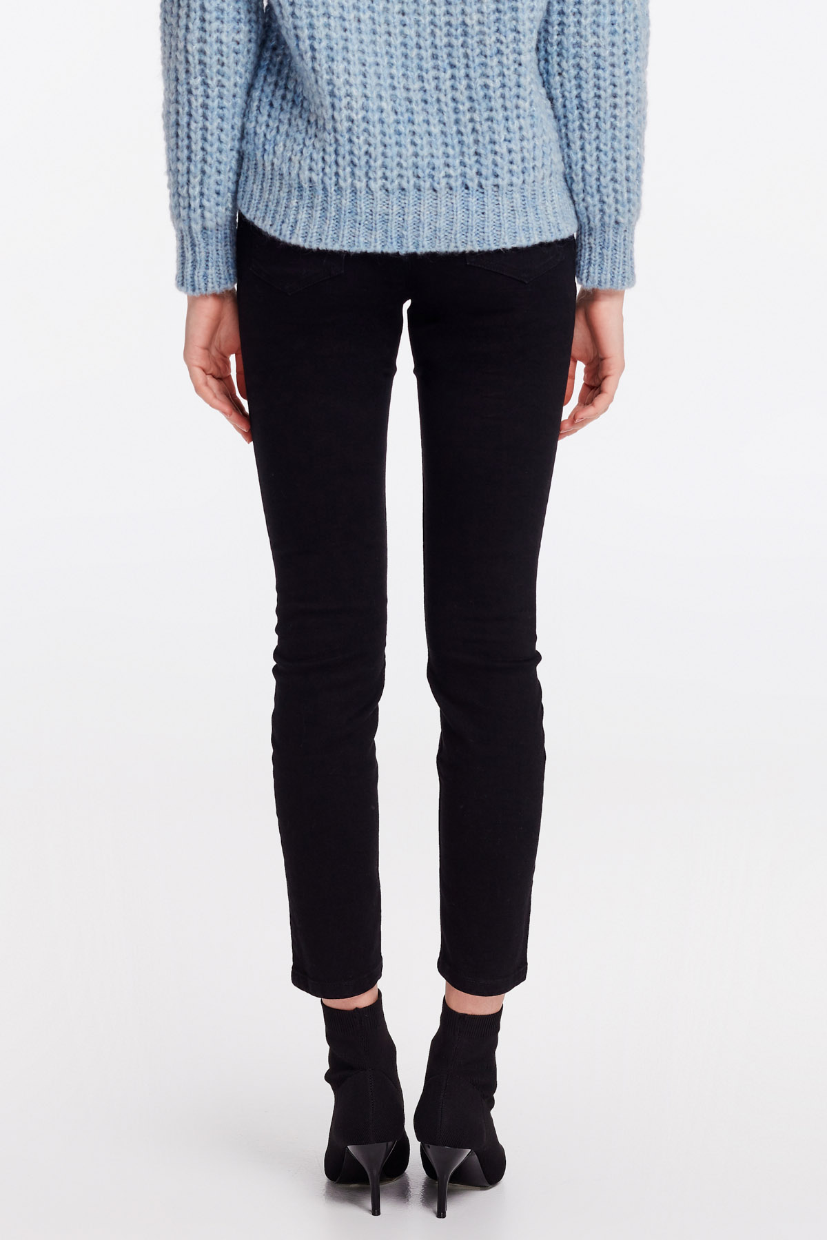 Укороченные узкие черные джинсы, фото 13