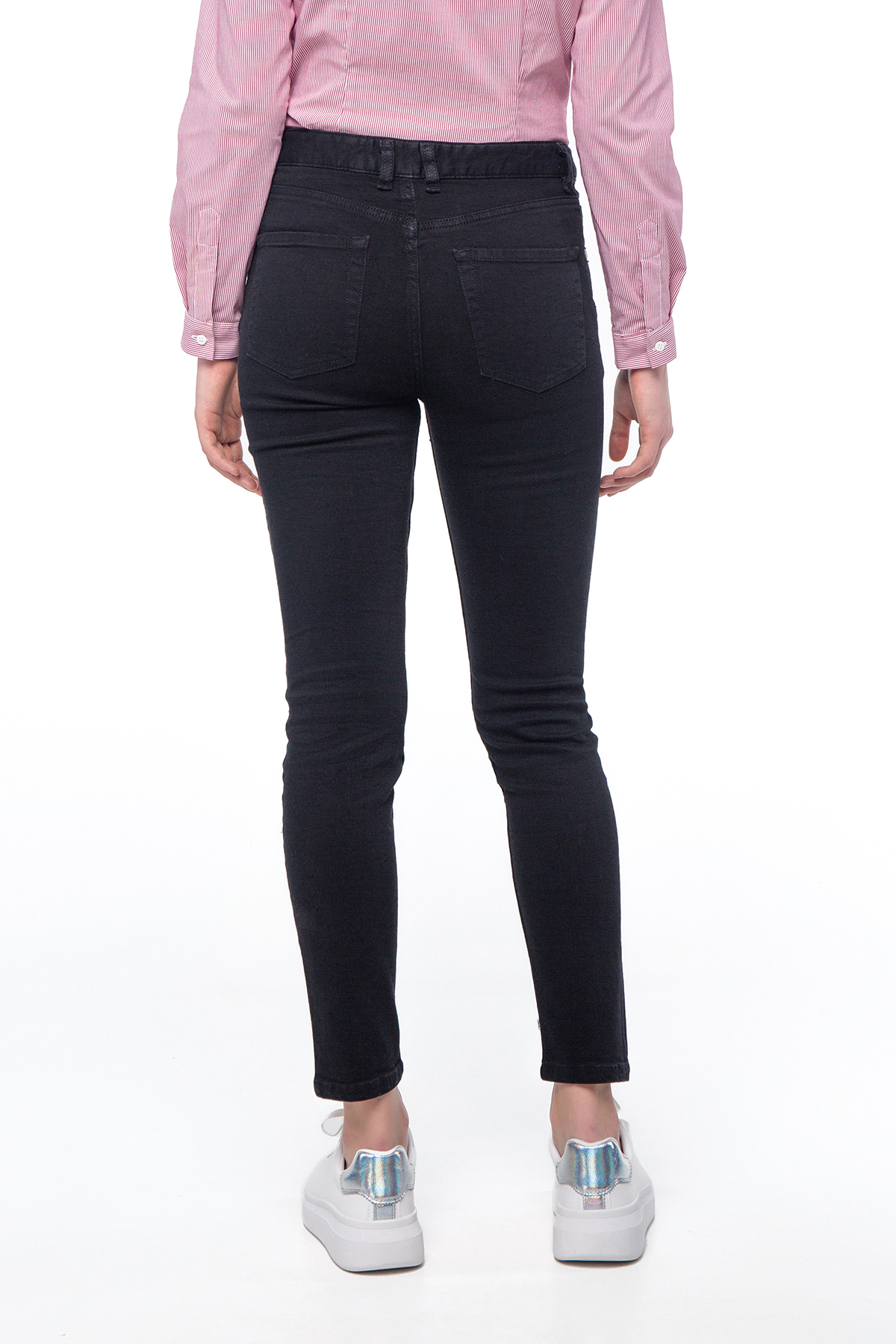 Укороченные узкие черные джинсы, фото 15