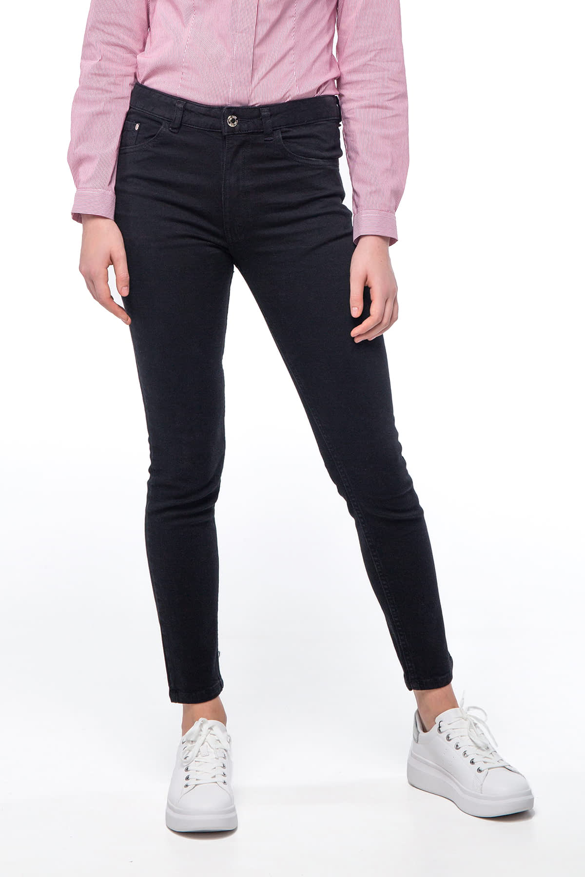 Укороченные узкие черные джинсы, фото 16