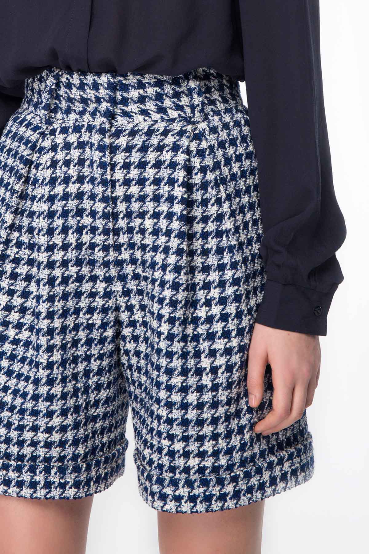 Shorts with blue&white houndstooth print, photo 12