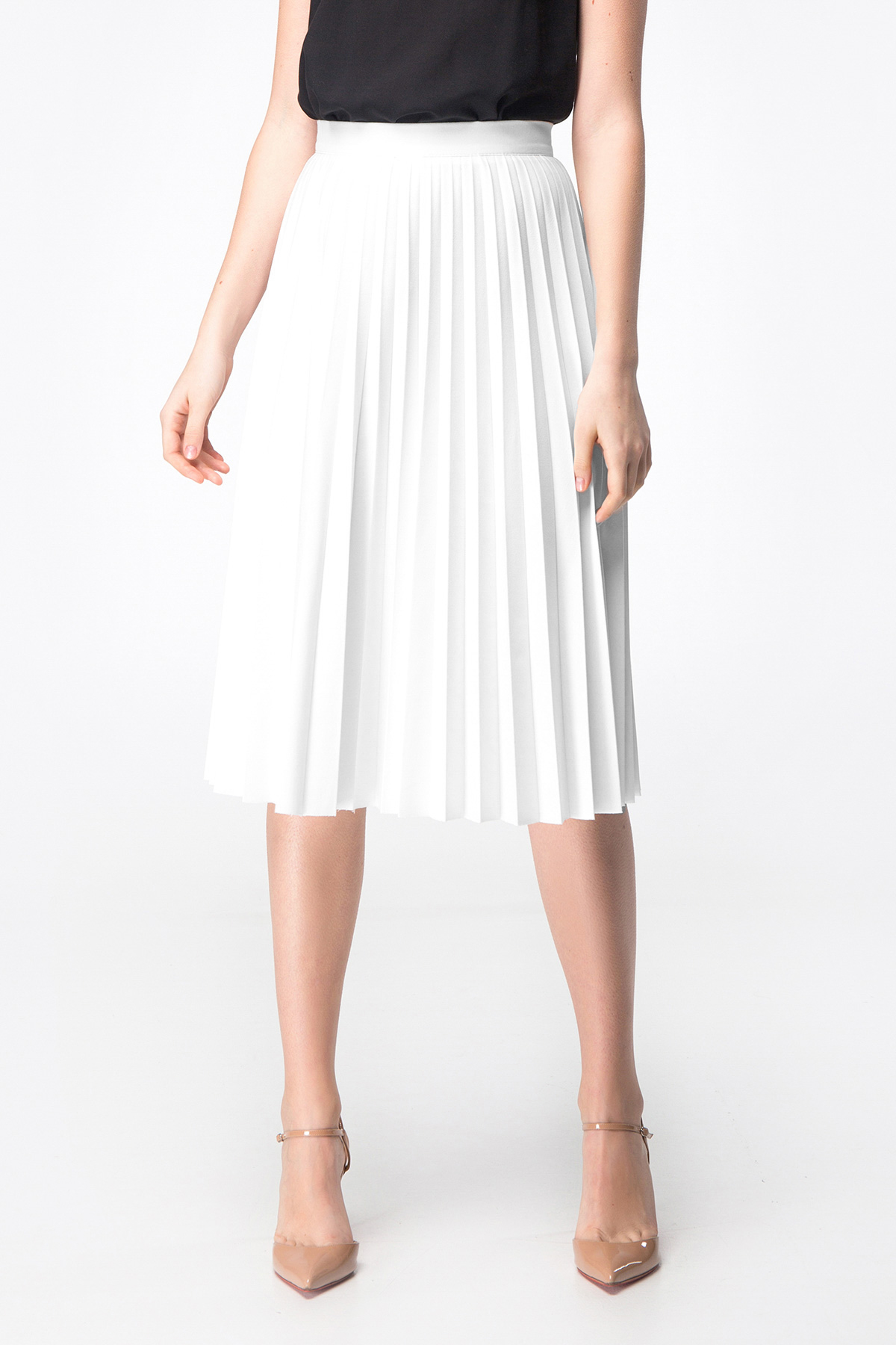 White pleated skirt, photo 1