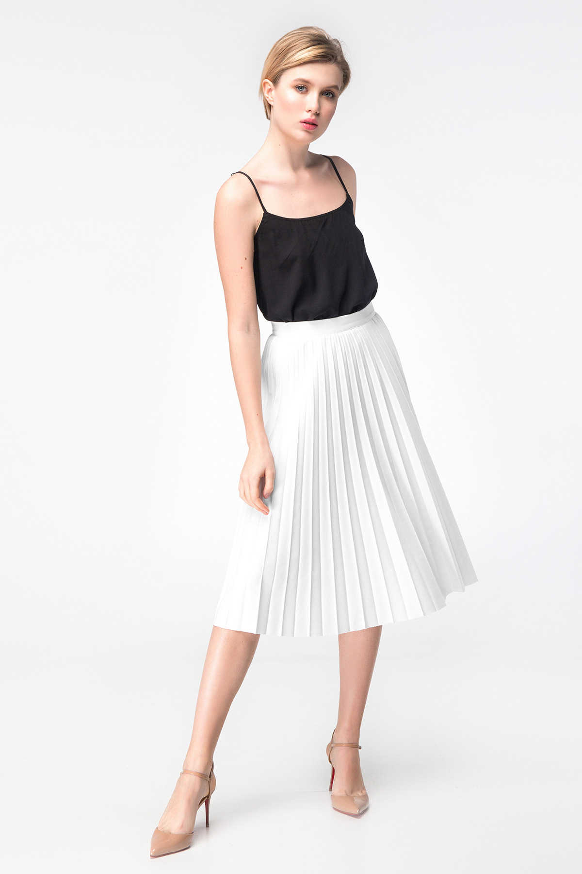 White pleated skirt, photo 3