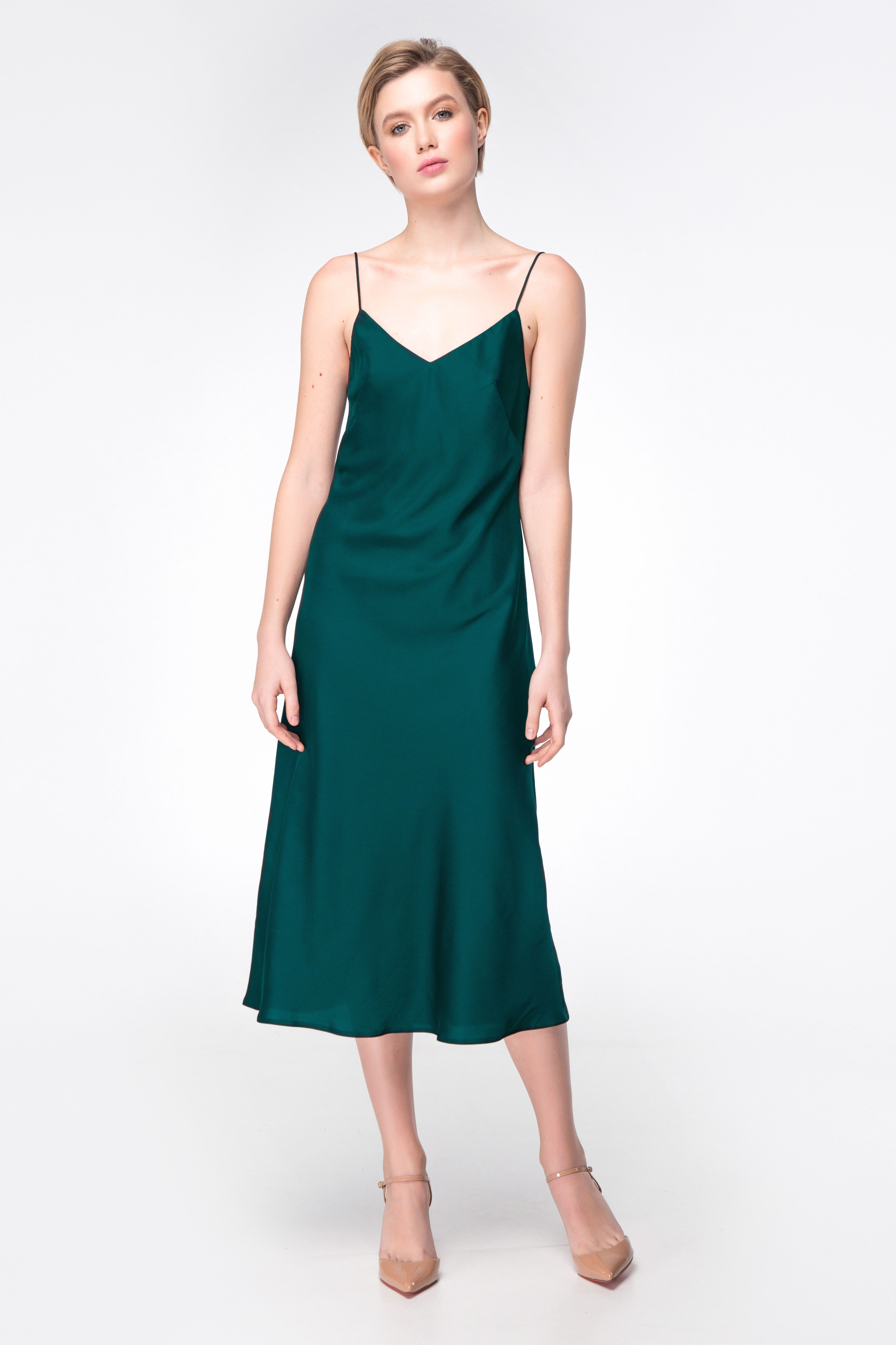 Сукня-комбінація смарагдового кольору, фото 1