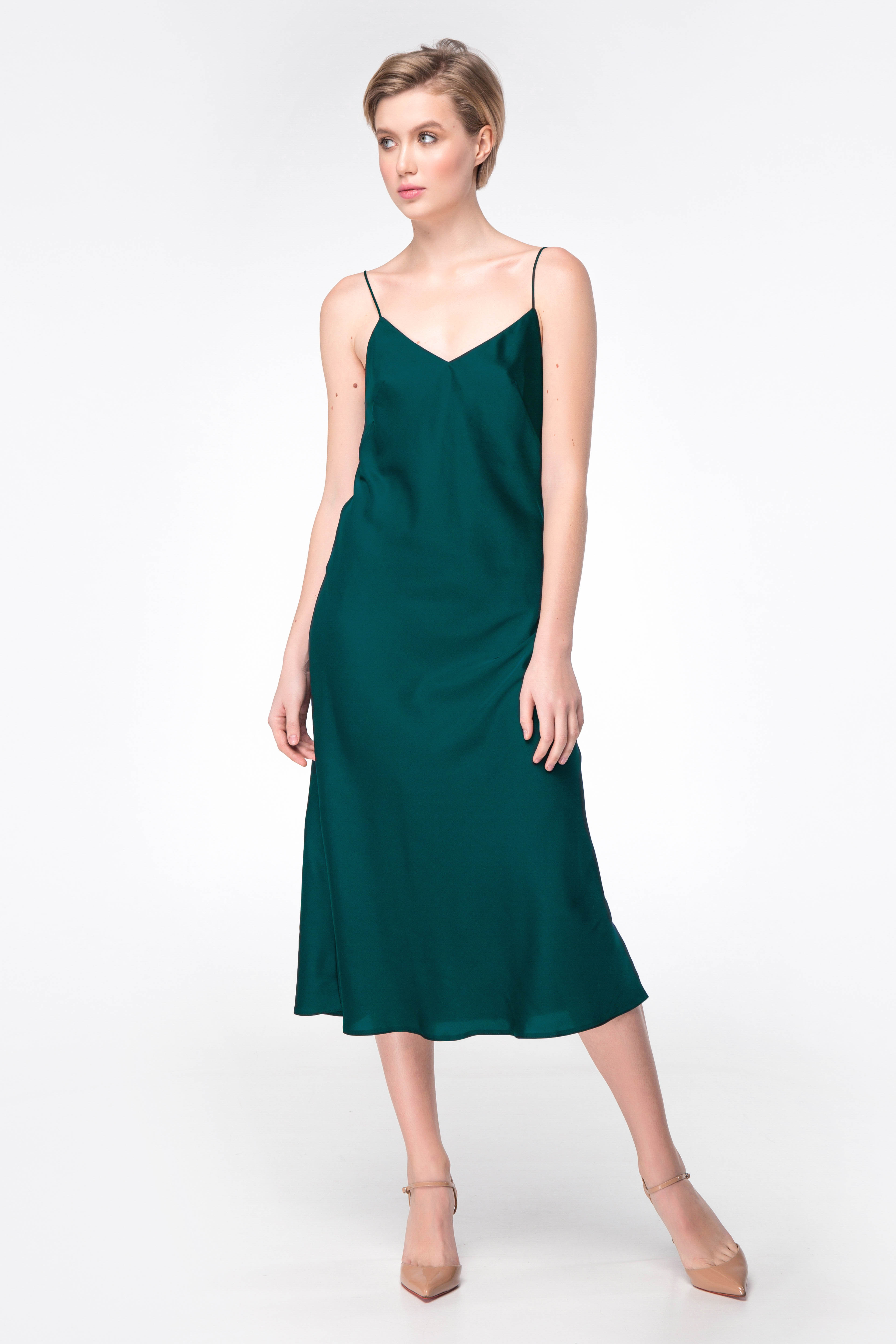 Сукня-комбінація смарагдового кольору, фото 2