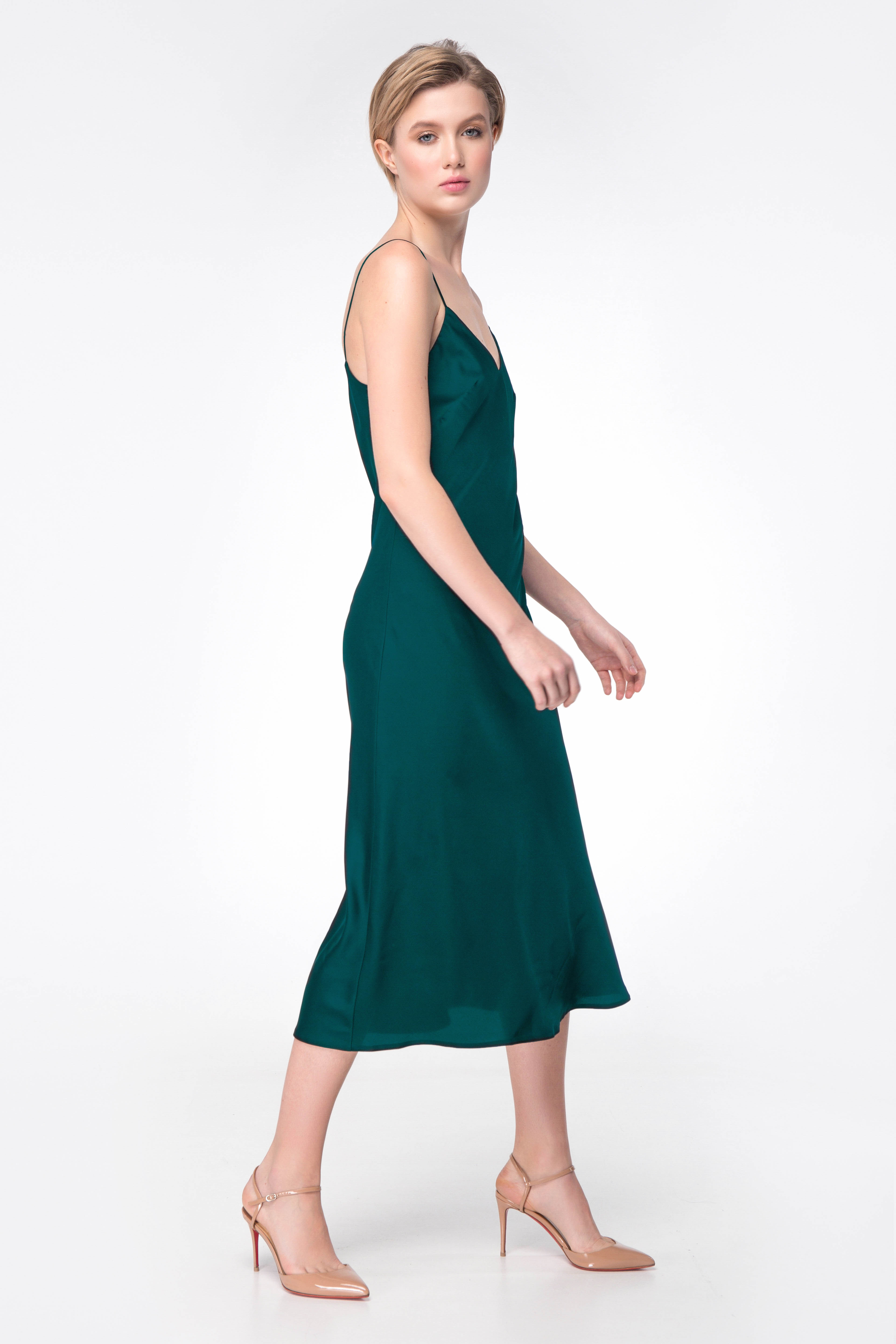 Сукня-комбінація смарагдового кольору, фото 3
