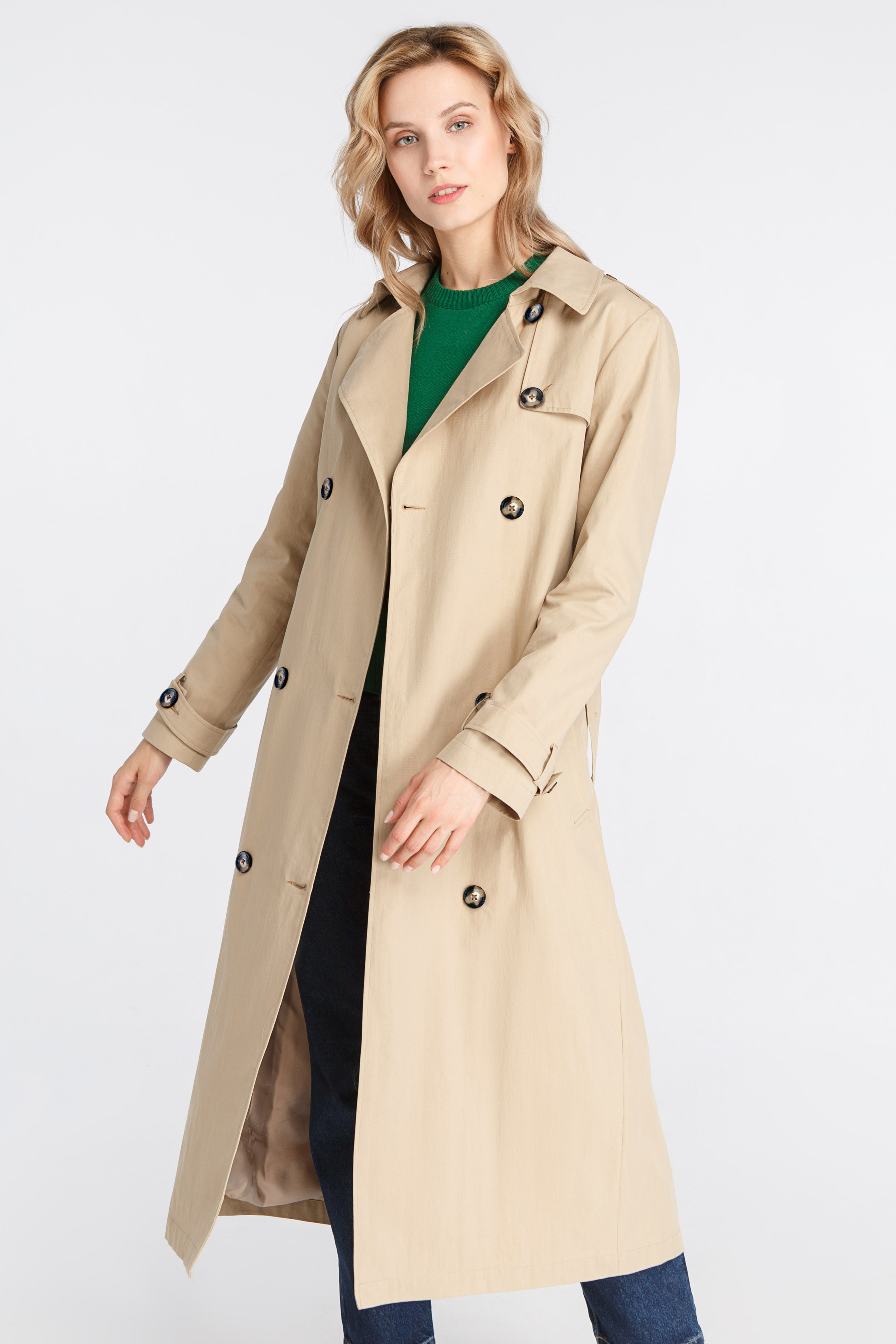 Beige trench with horn buttons, photo 1