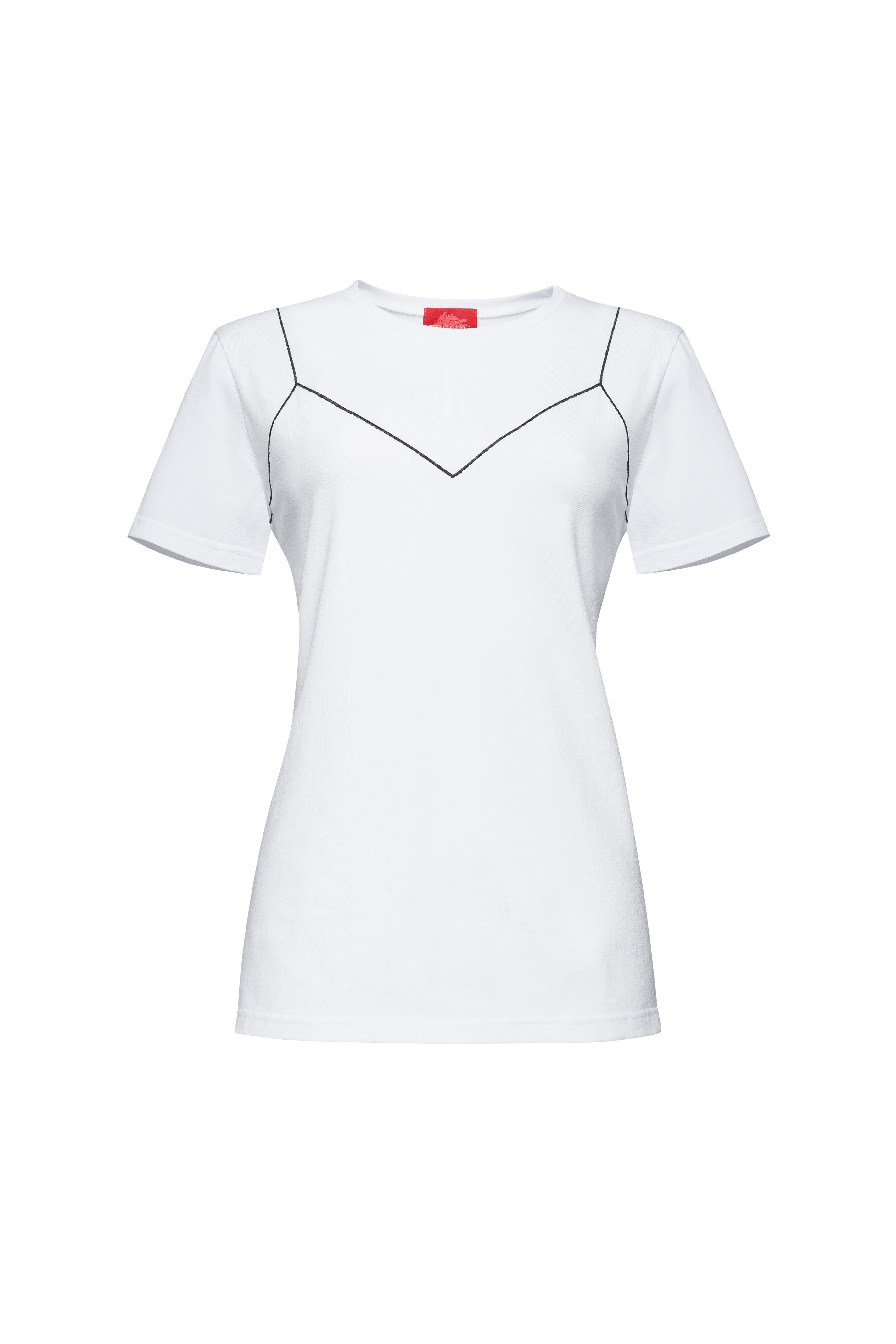 Біла футболка з декоративною відстрочкою FROLOV × MUST HAVE, фото 6