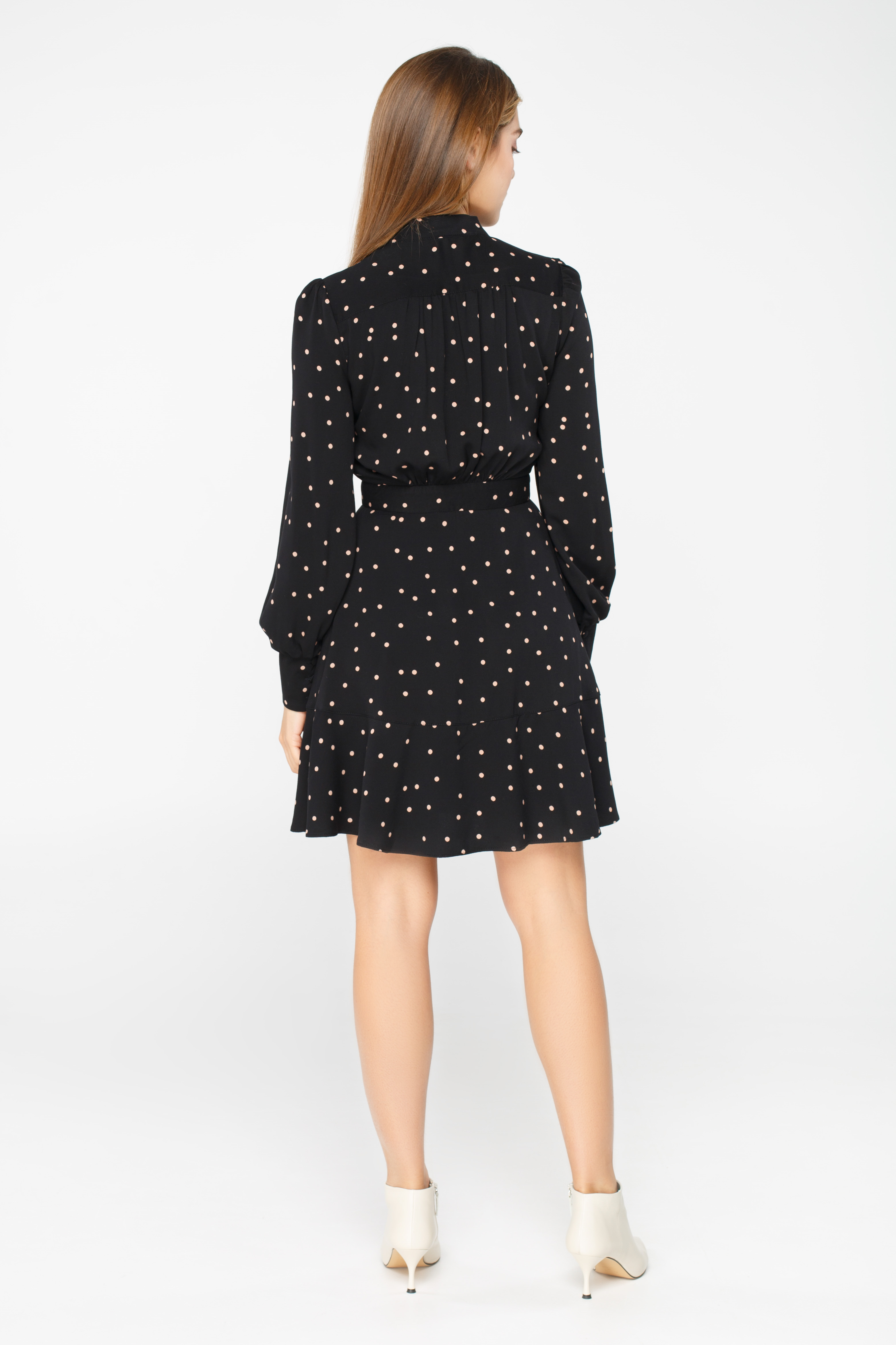 Black polka dot dress above the knee, photo 5