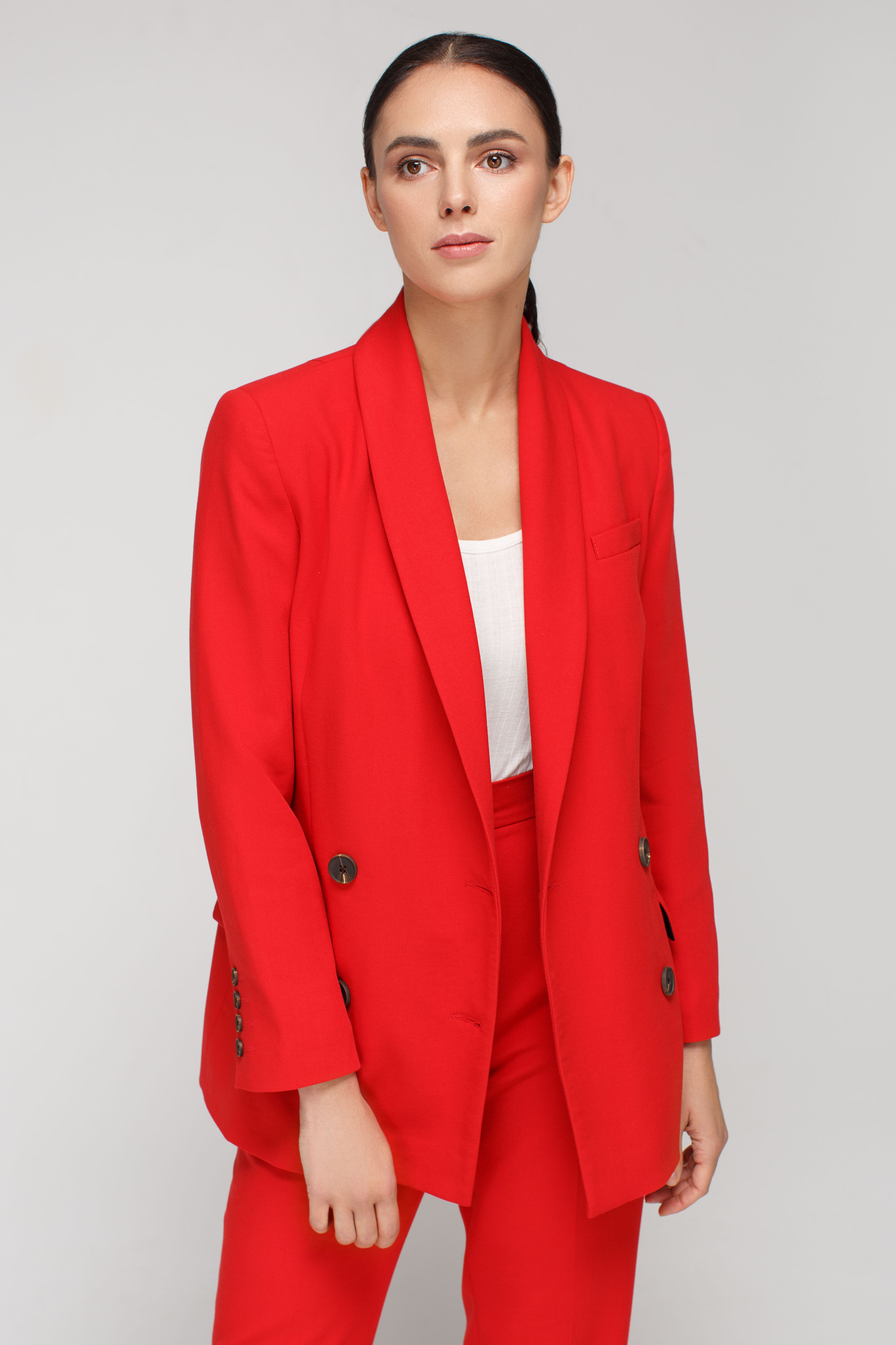 Red double-breasted blazer , photo 1