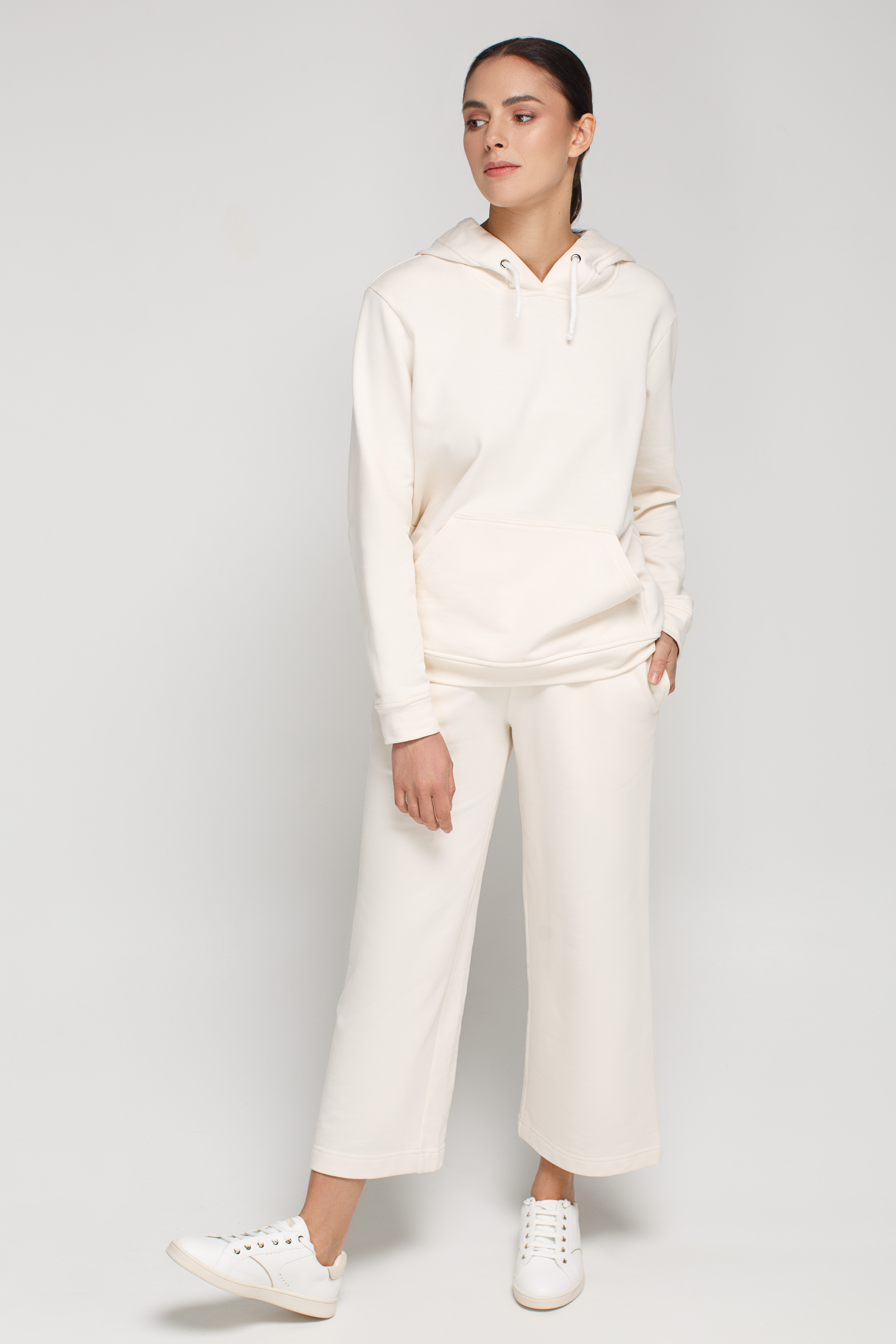 Milky white knit culottes with pockets , photo 4