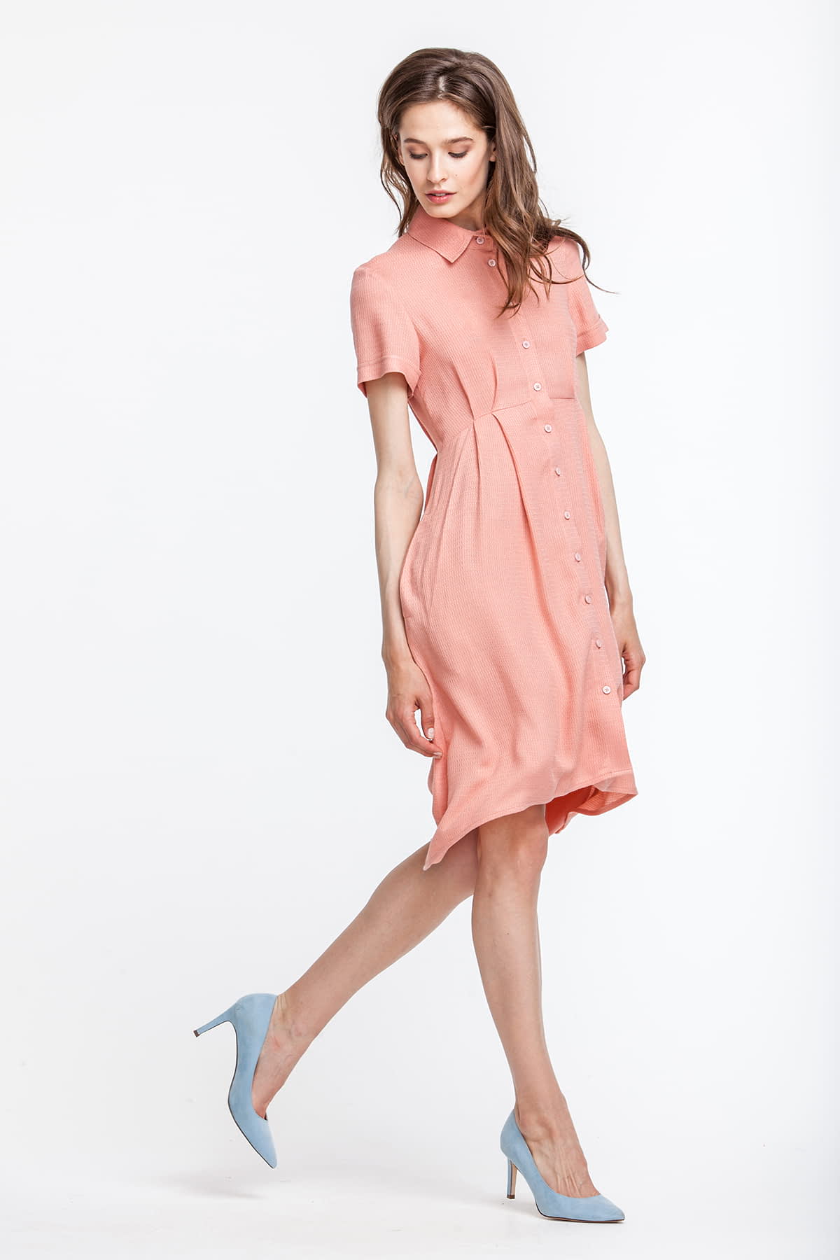 Платье персикового цвета, с рубашечным верхом, photo 4