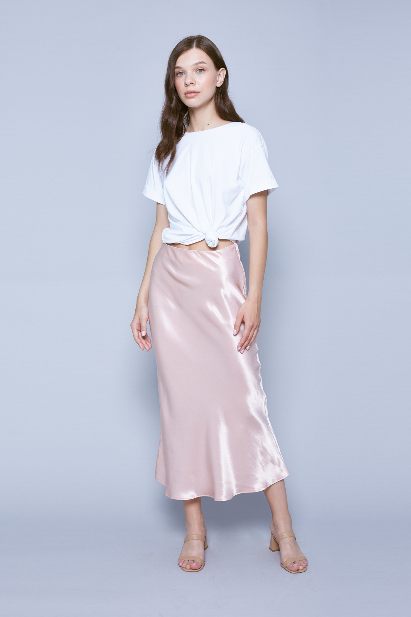 Powdery pink midi skirt, photo 1