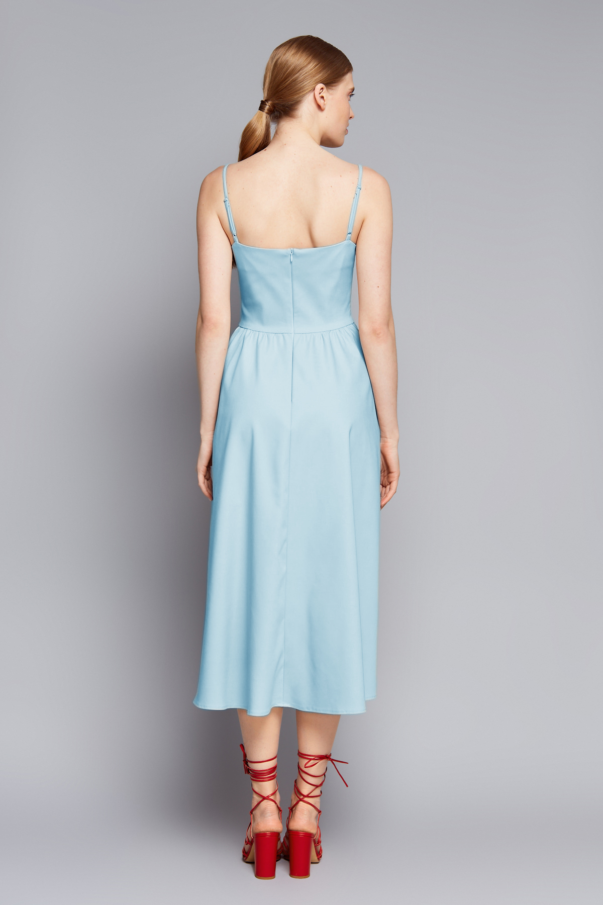 Blue fitted sundress on thin straps, photo 3