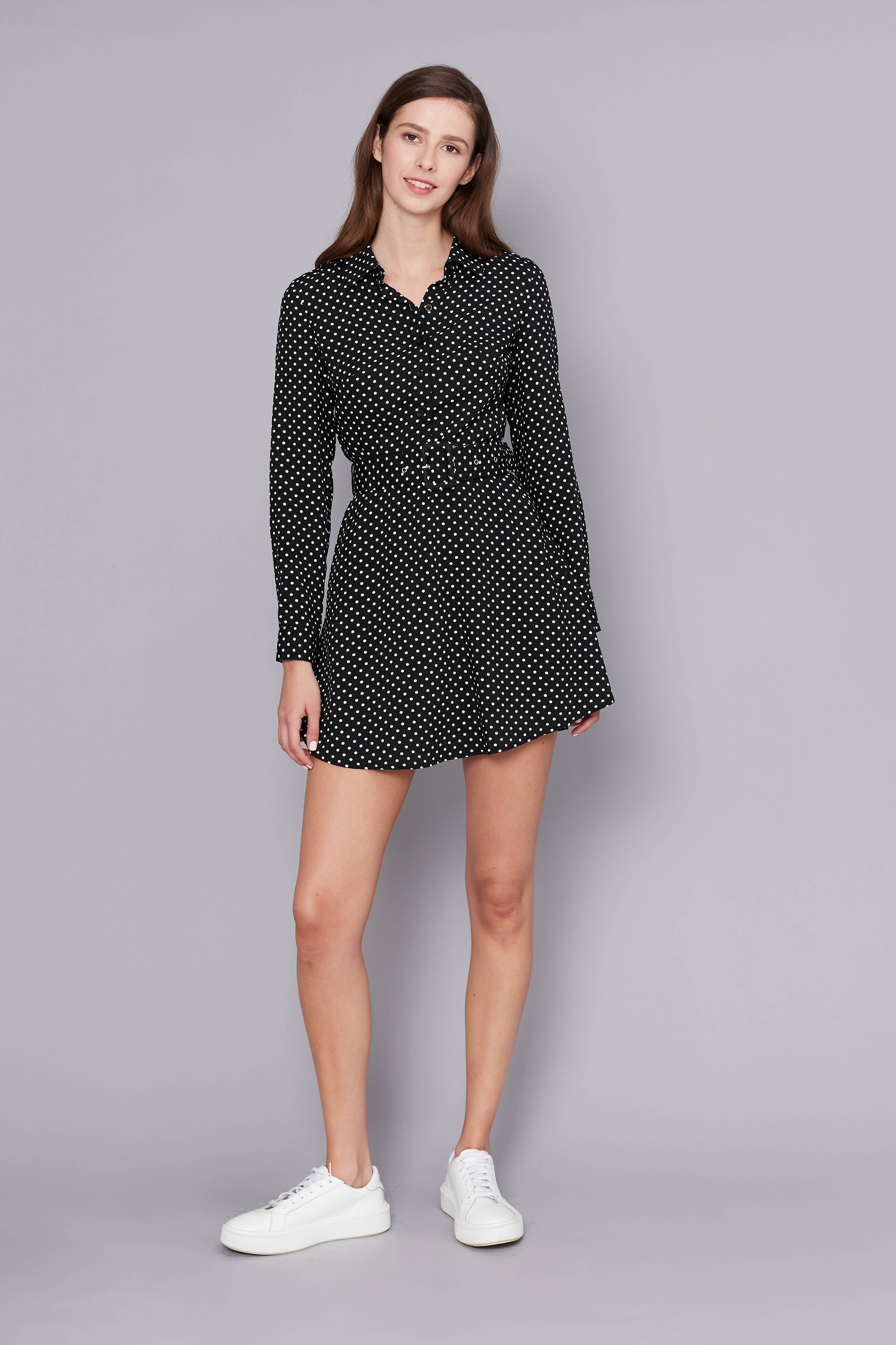 Black polka dot mini dress, photo 2