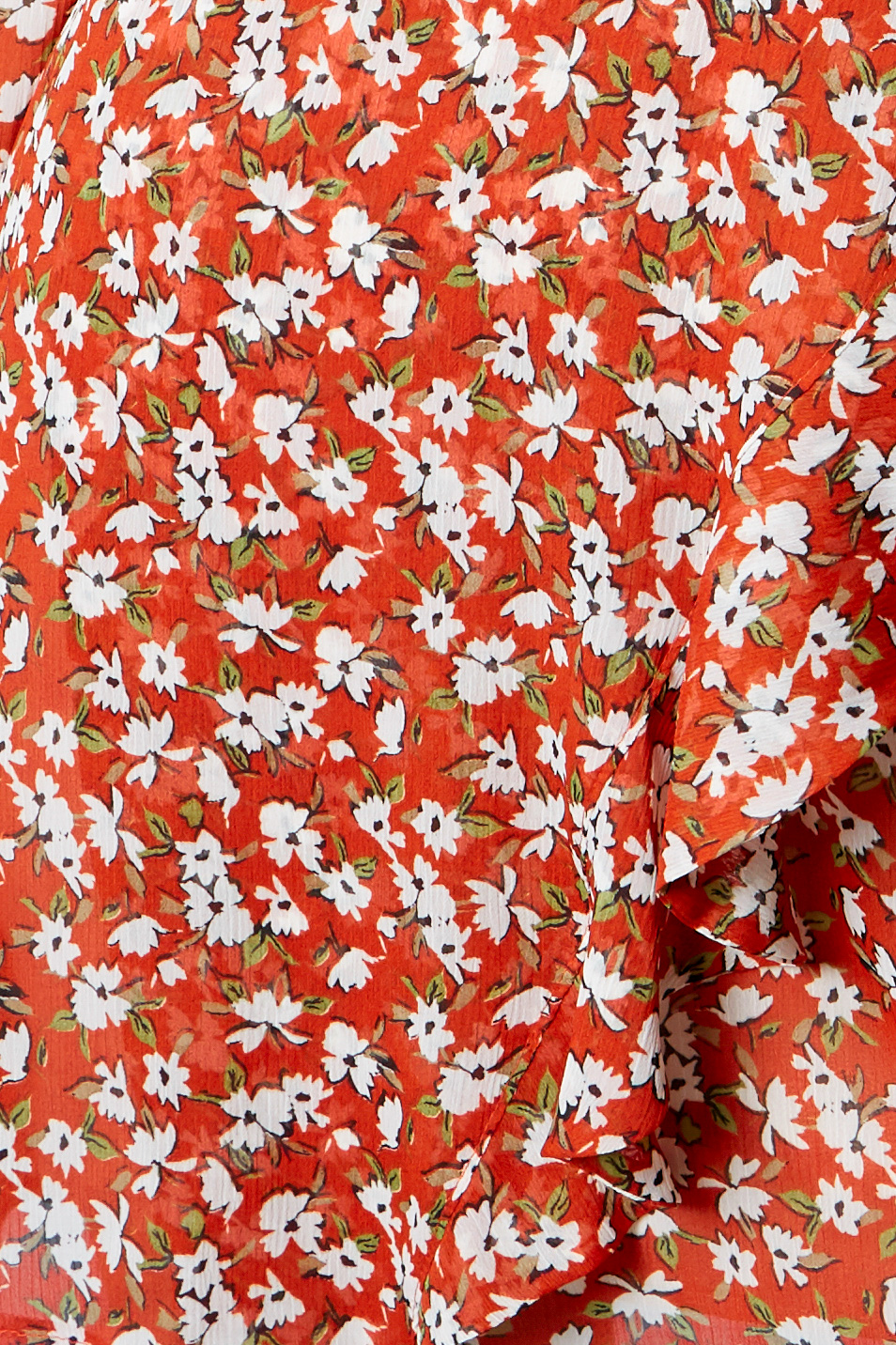 Теракотова сукня міні на запах в білі квіти, фото 6
