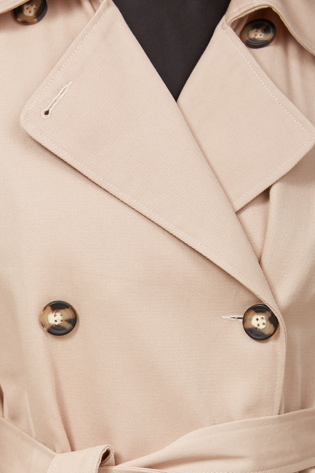 Beige midi trench coat  with horn buttons , photo 3