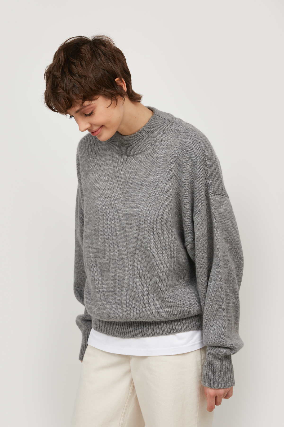 Сірий в'язаний светр, фото 2