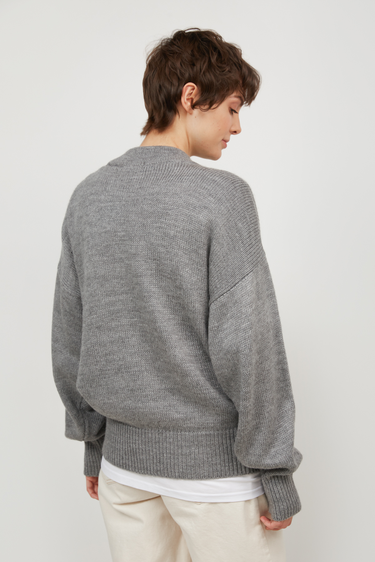 Сірий в'язаний светр, фото 5