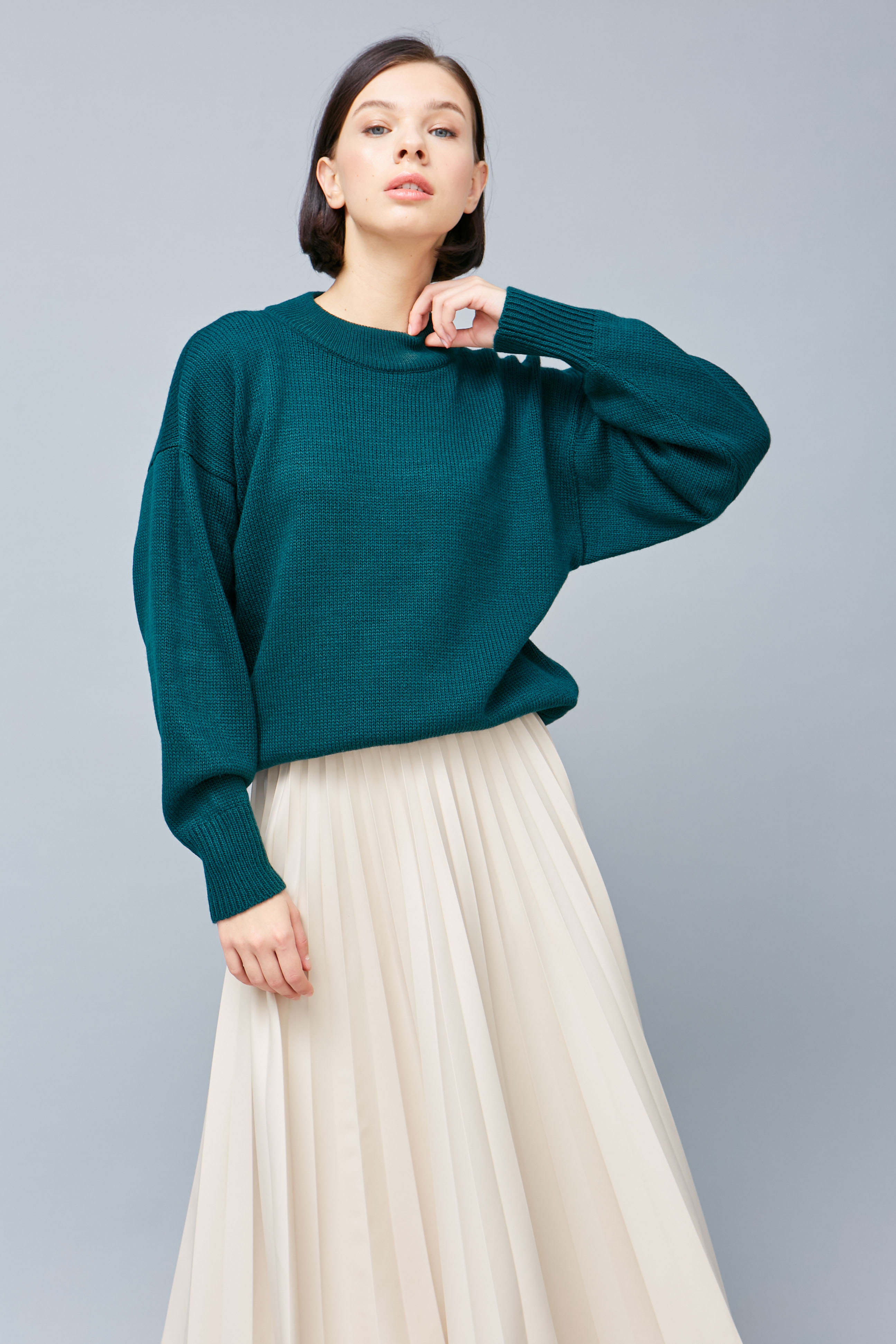Green knit sweater, photo 1