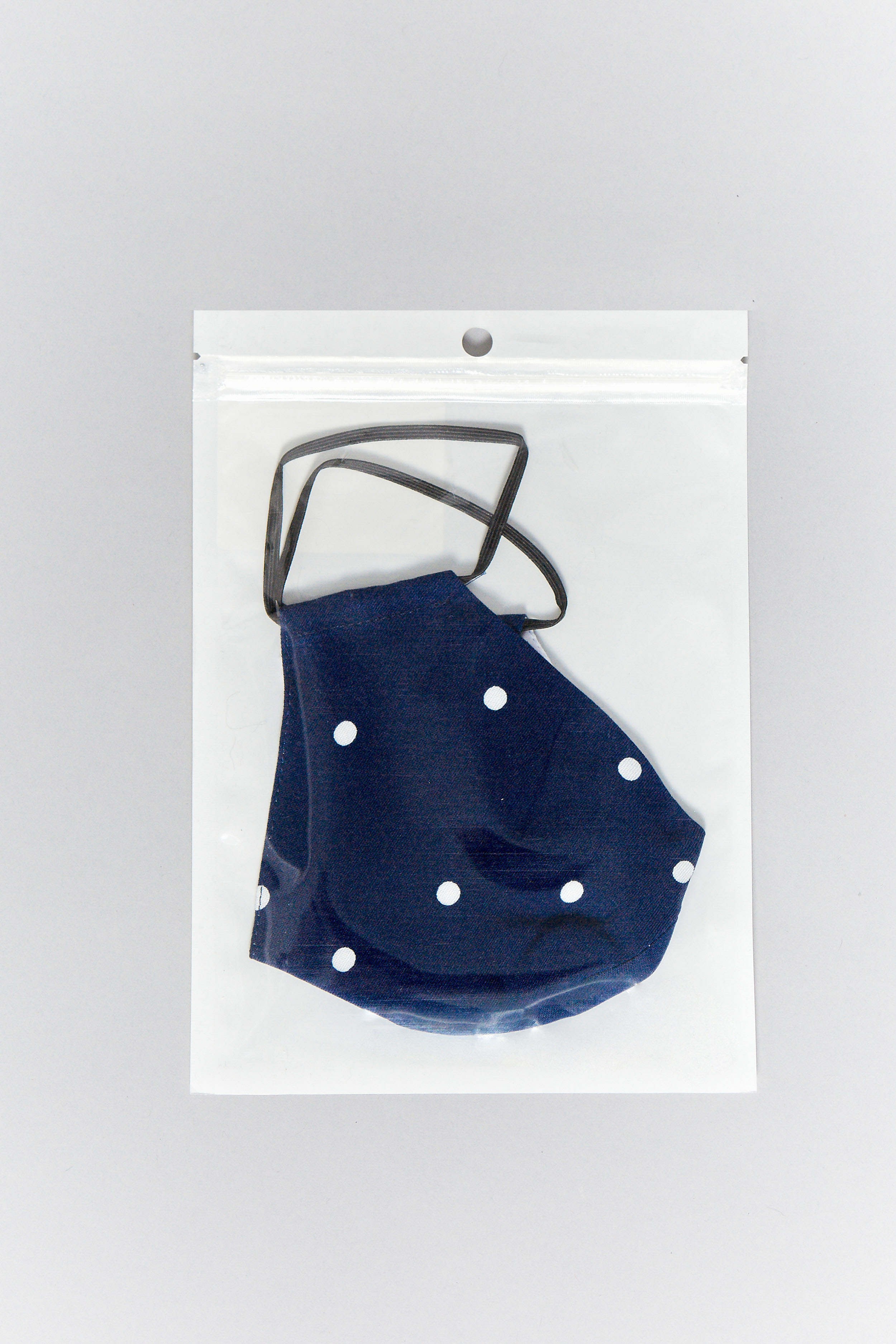 Blue viscose mask with polka dot print, photo 5