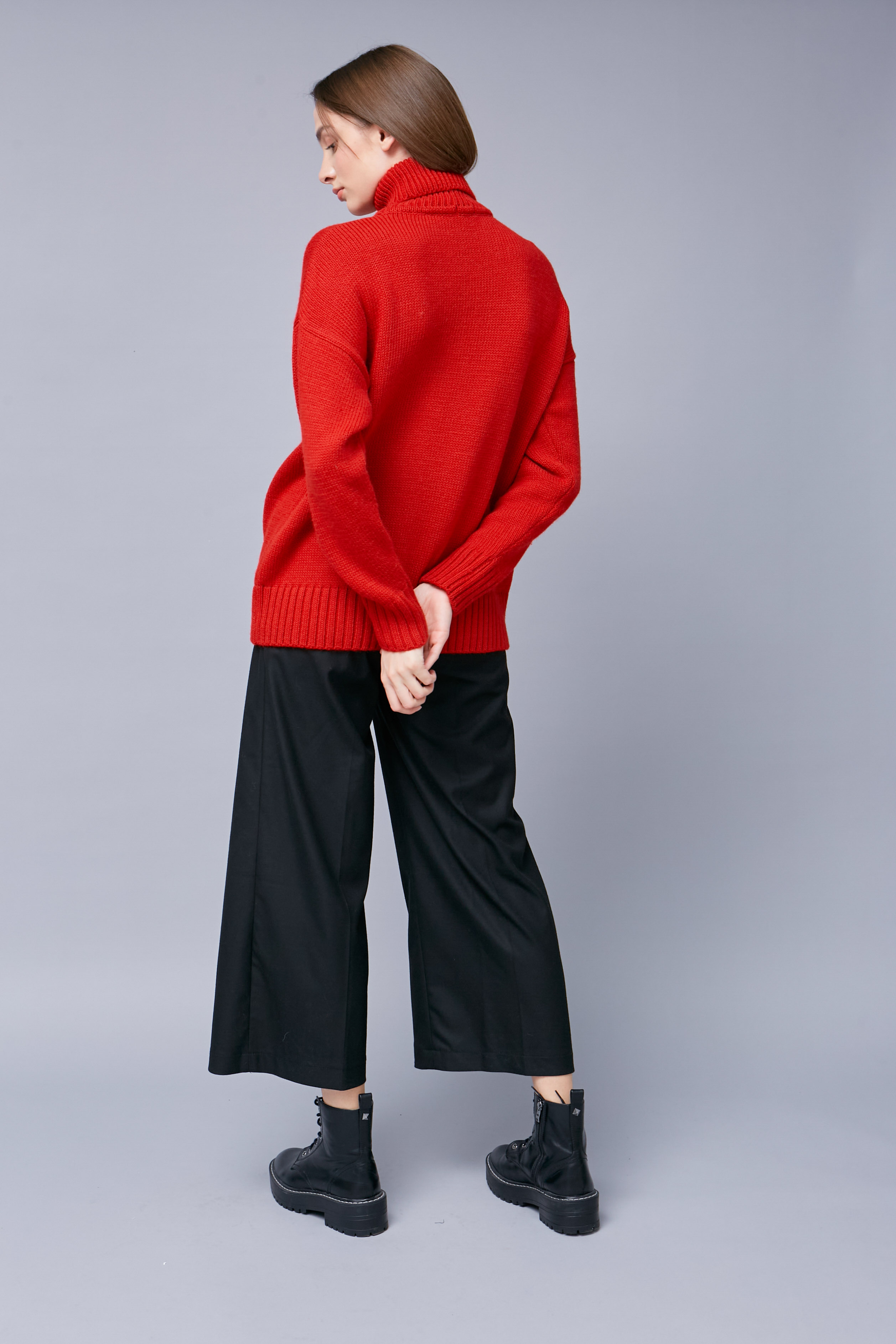 Red knit turtleneck sweater, photo 4