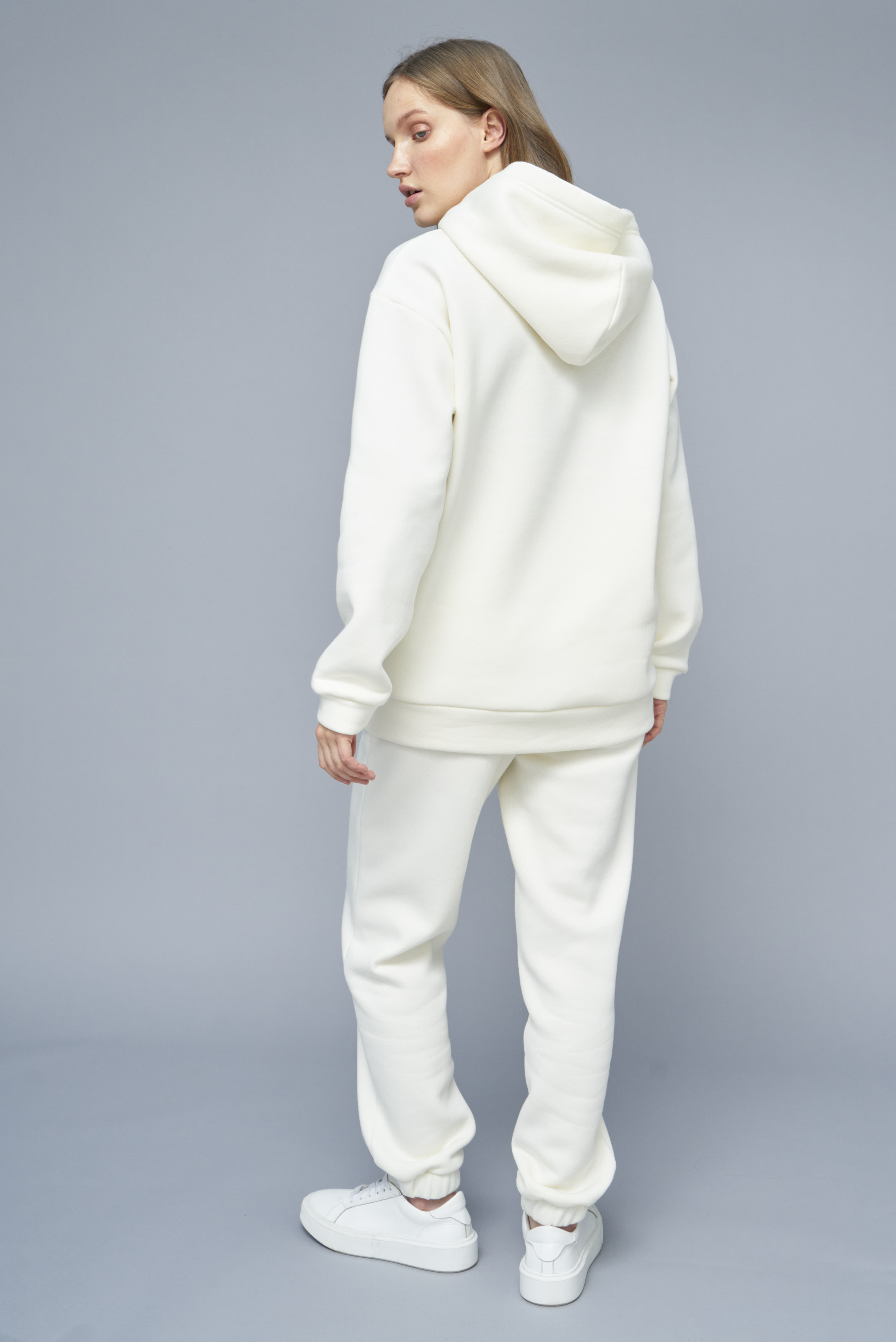 Fleece vanilla-colored hoodie, photo 7