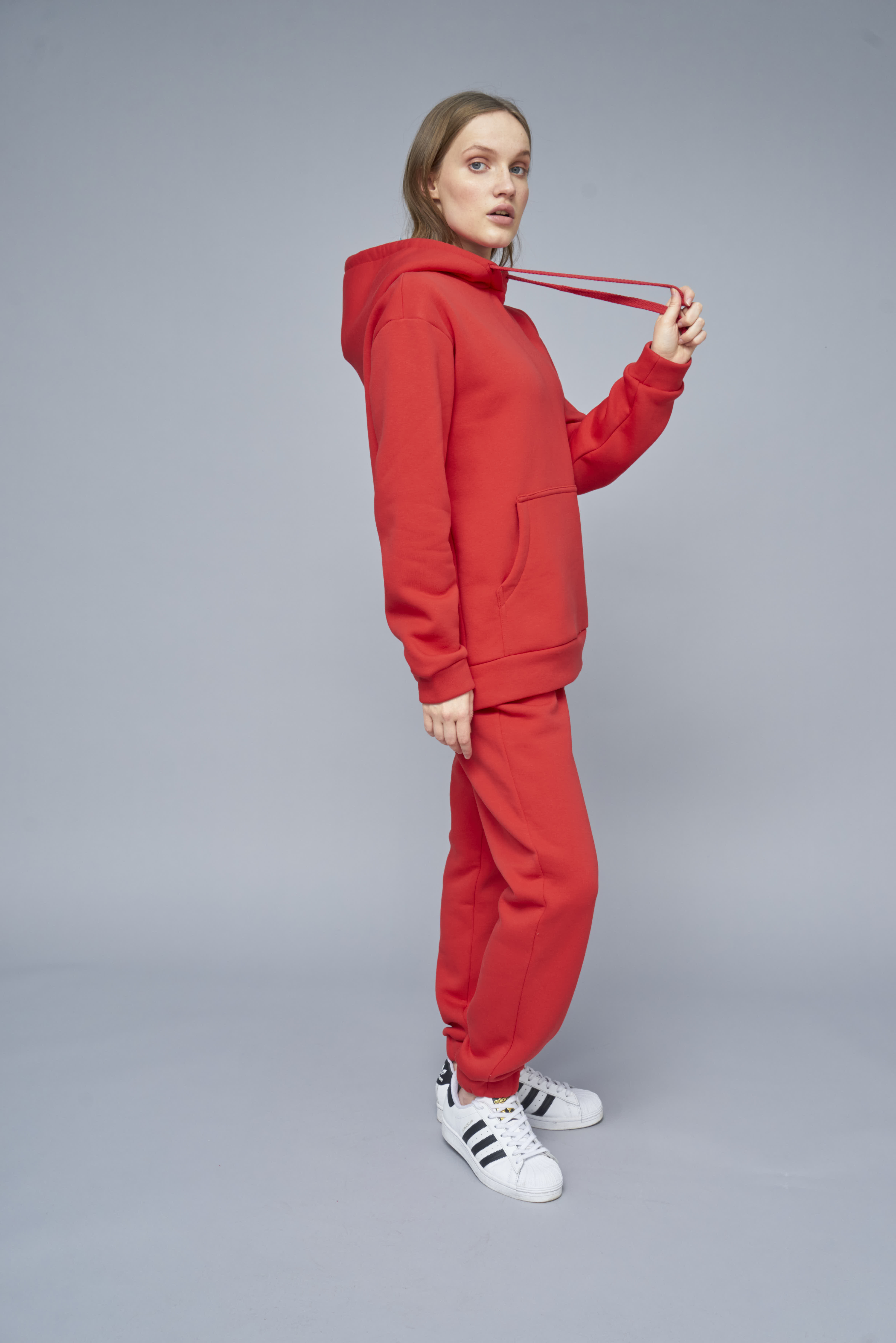 Red fleece hoodie, photo 4