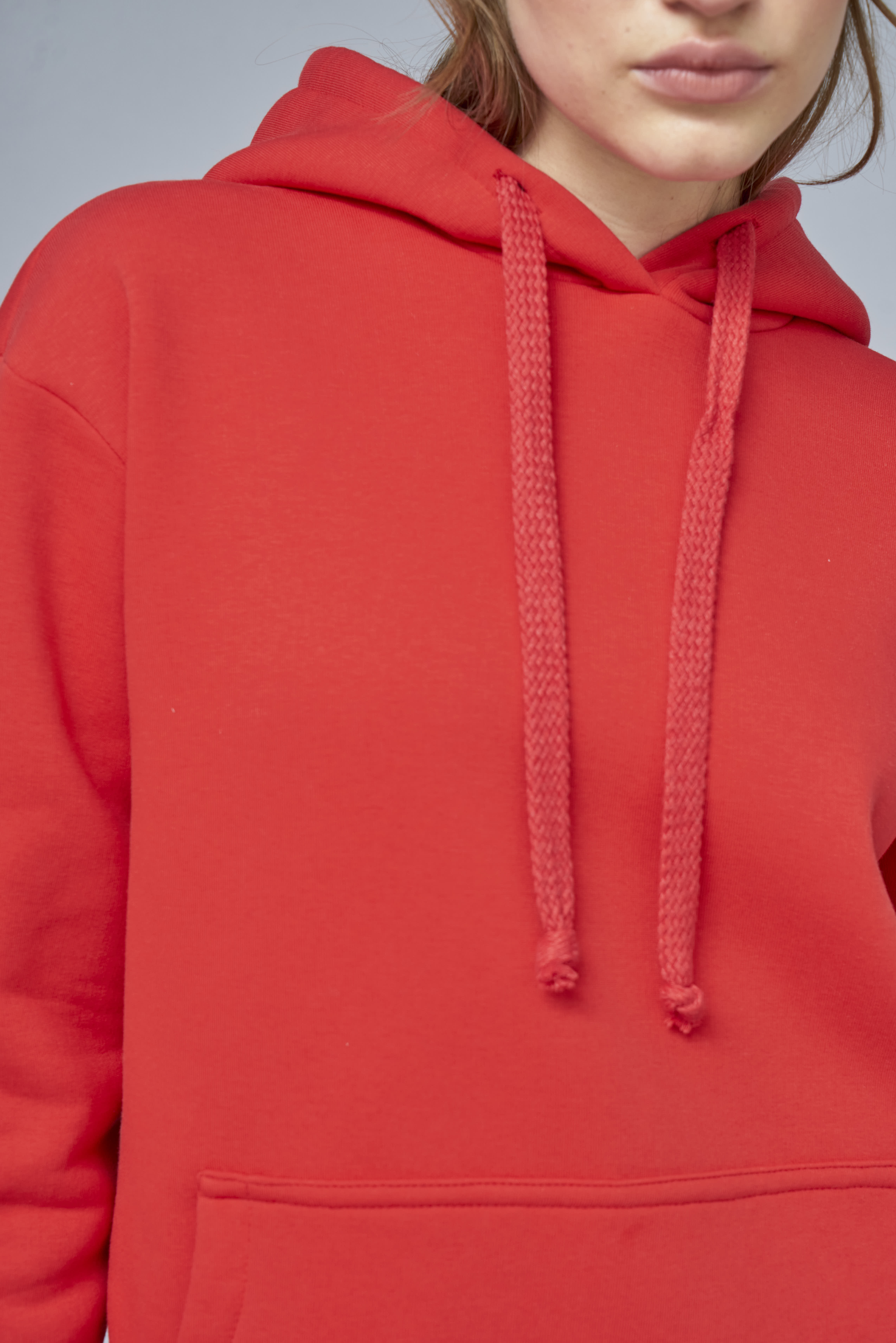 Red fleece hoodie, photo 6