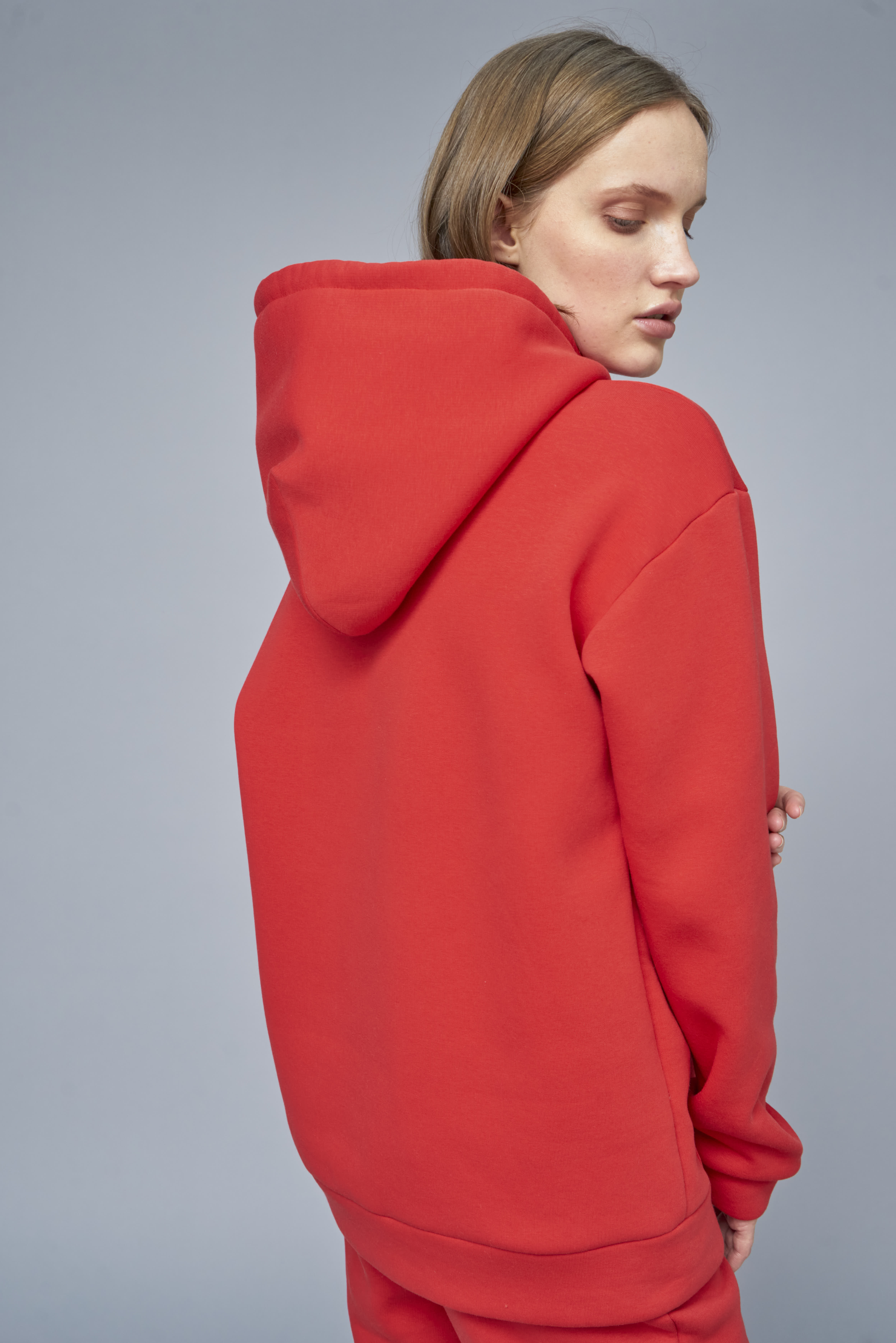Red fleece hoodie, photo 7