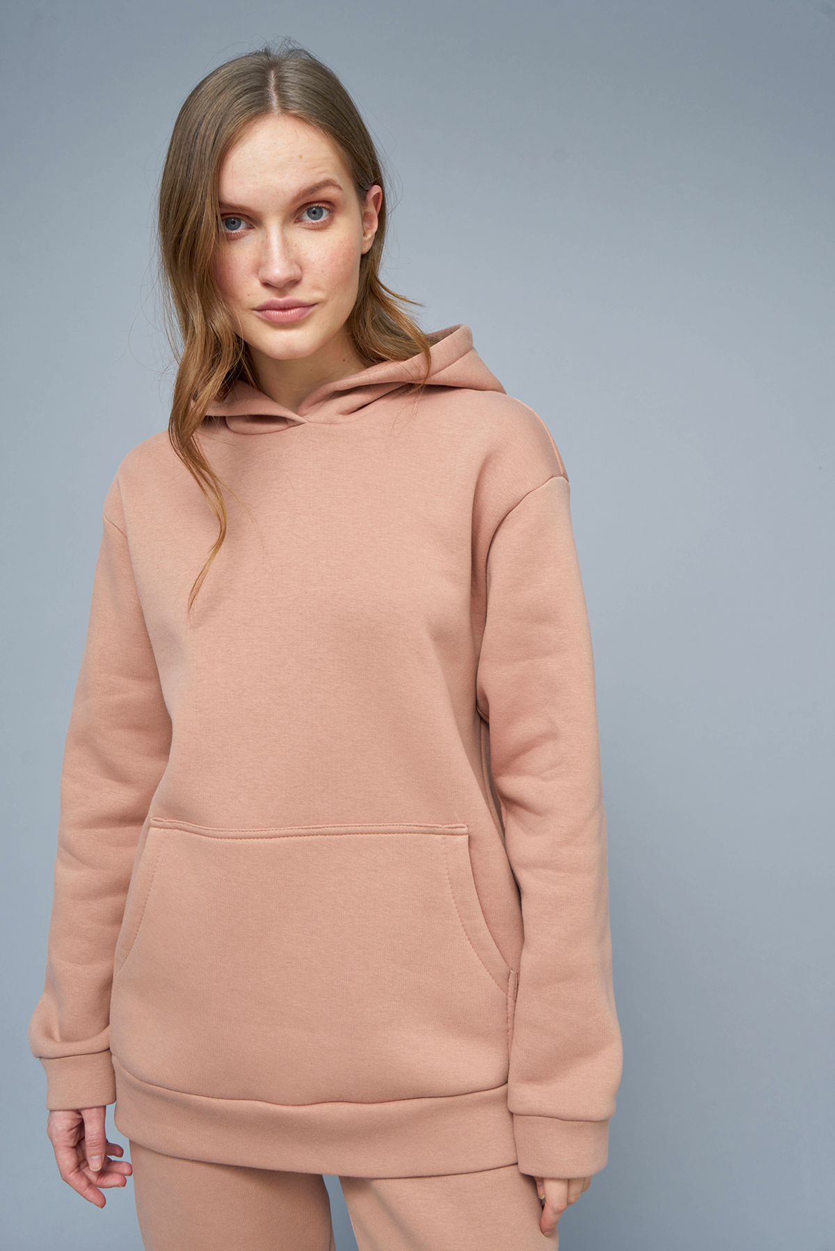 Fleece almond-colored hoodie, photo 4
