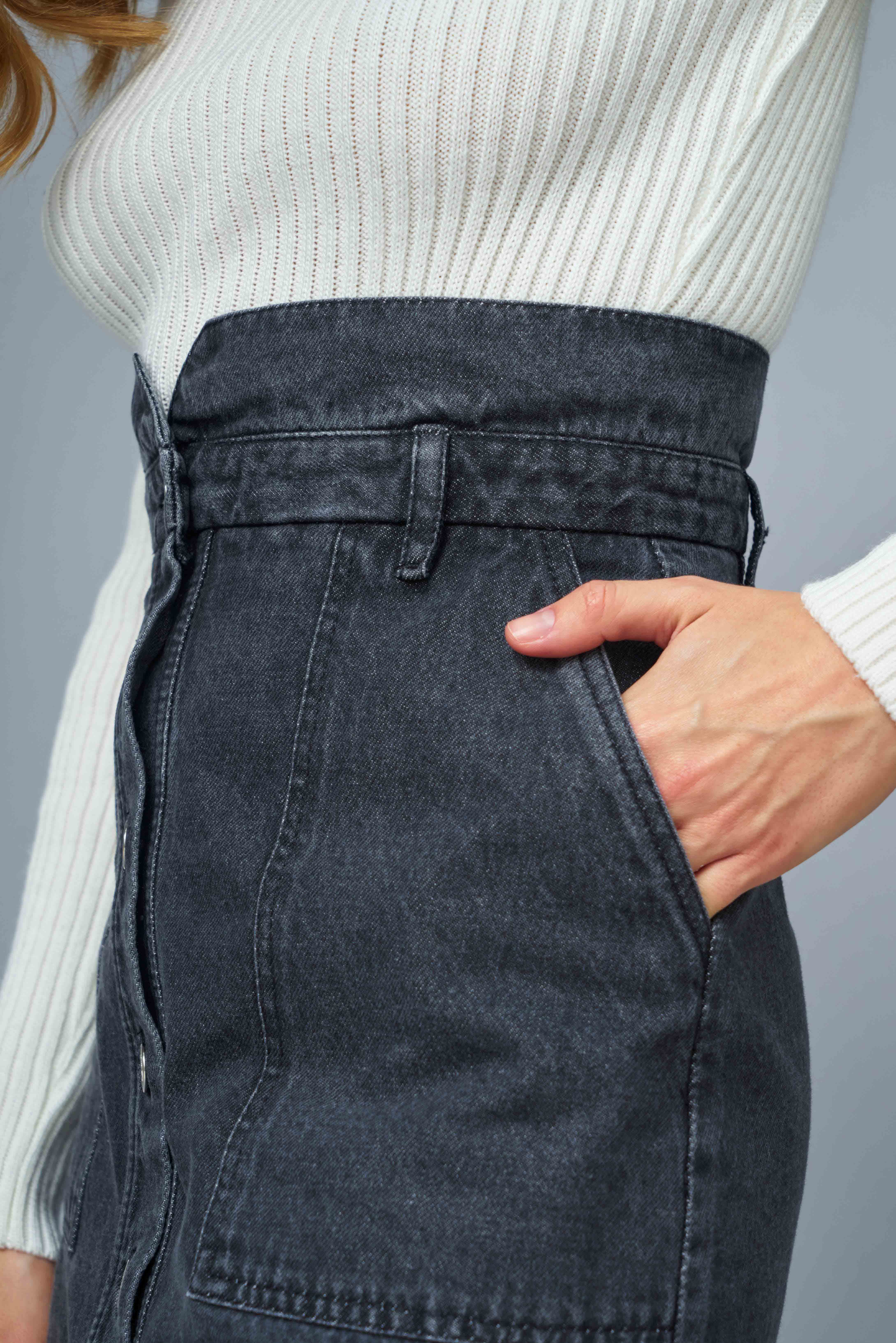 Сіра джинсова спідниця міні , фото 6