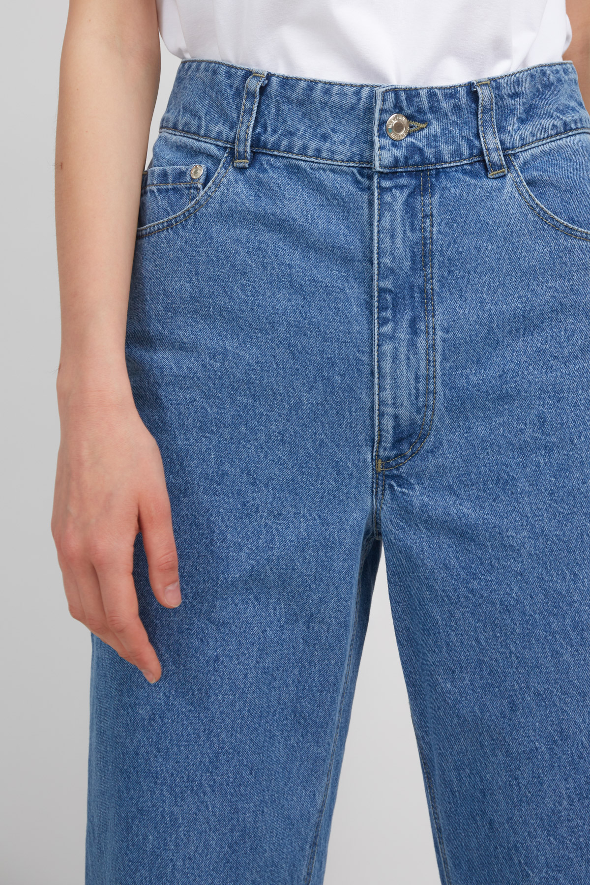 Blue straight-cut jeans, photo 3