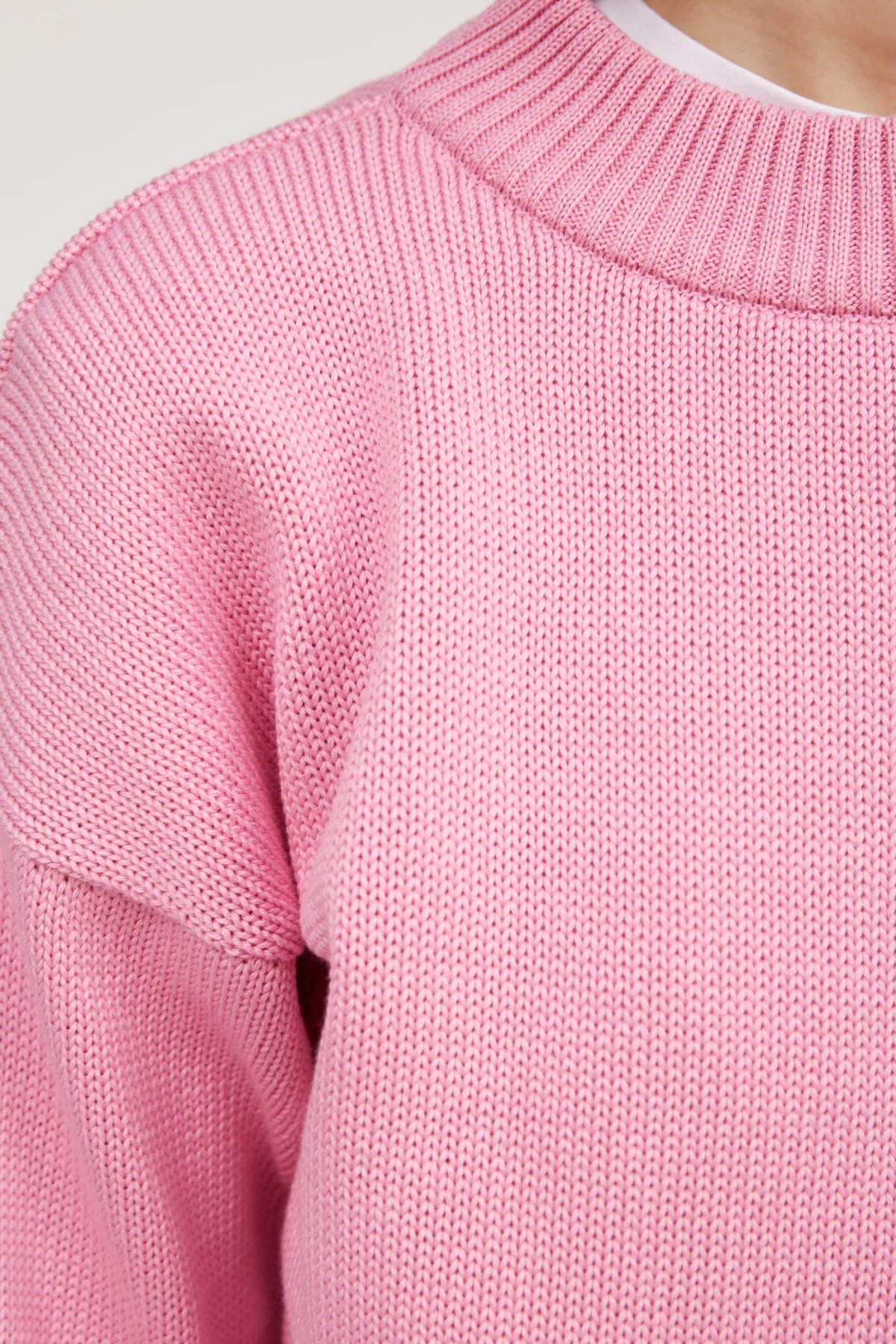 Рожевий в'язаний светр з бавовни, фото 2