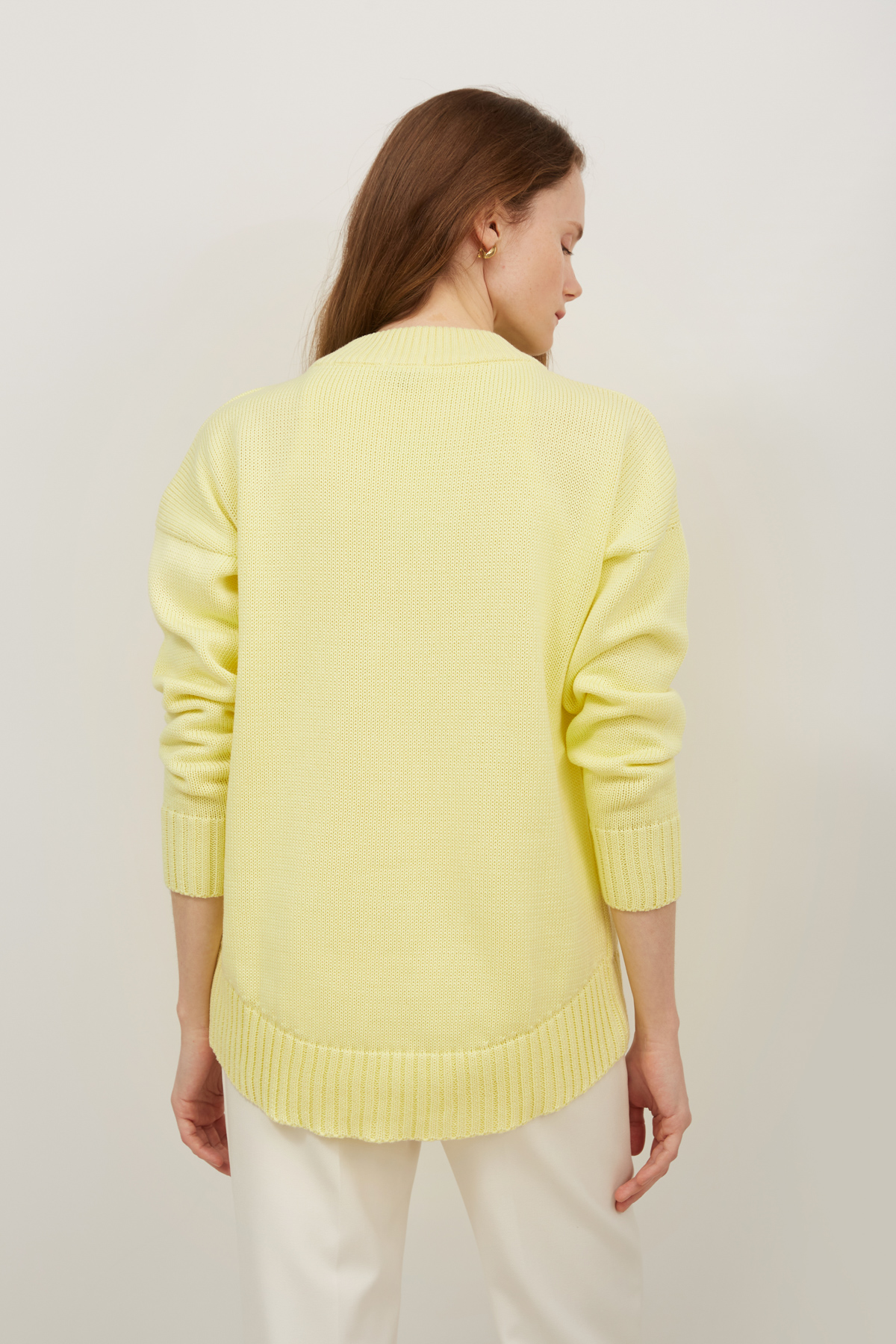 Бавовняний светр лимонного кольору, фото 3