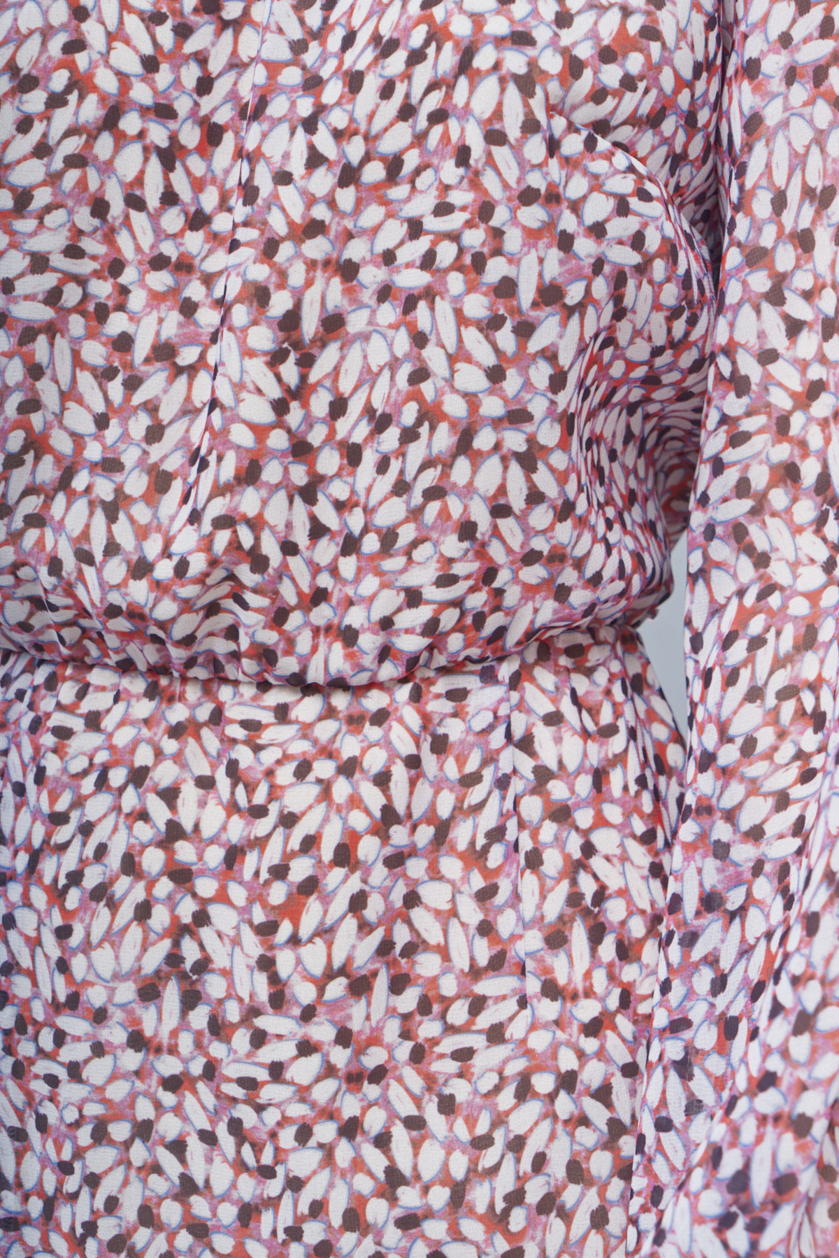 Шифонова сукня міді з розрізом у принт - пелюстки, фото 7
