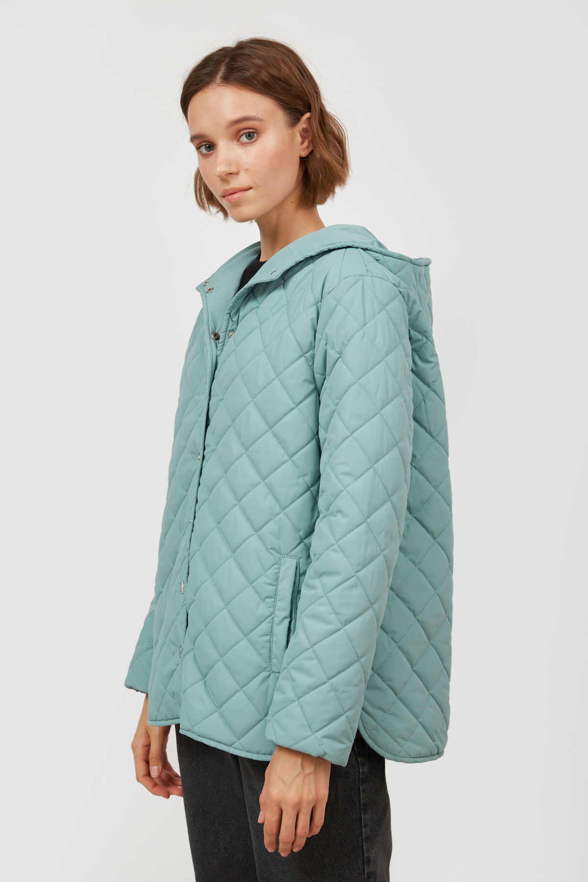 Mint puffer jacket with a hood , photo 2