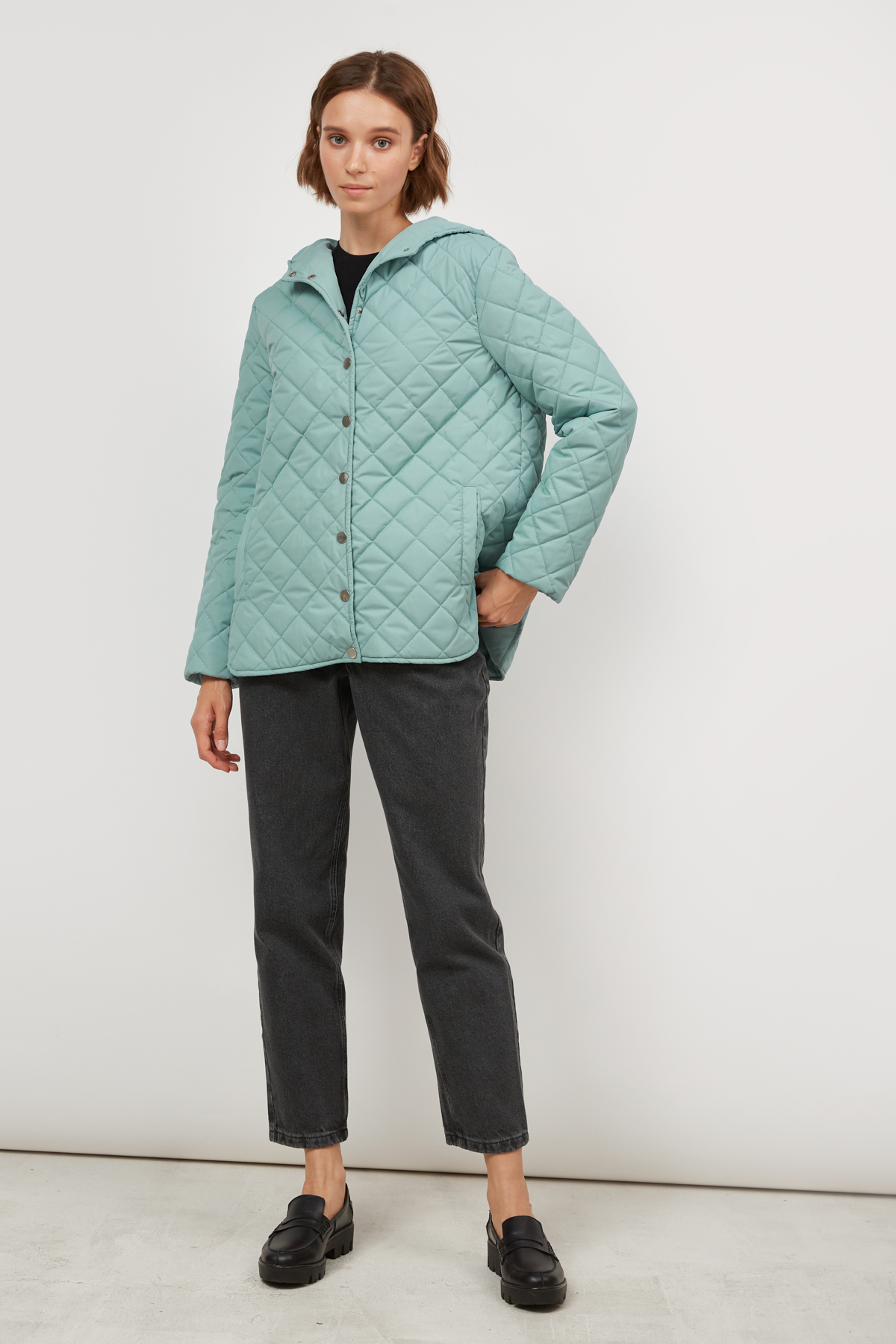 Mint puffer jacket with a hood , photo 3