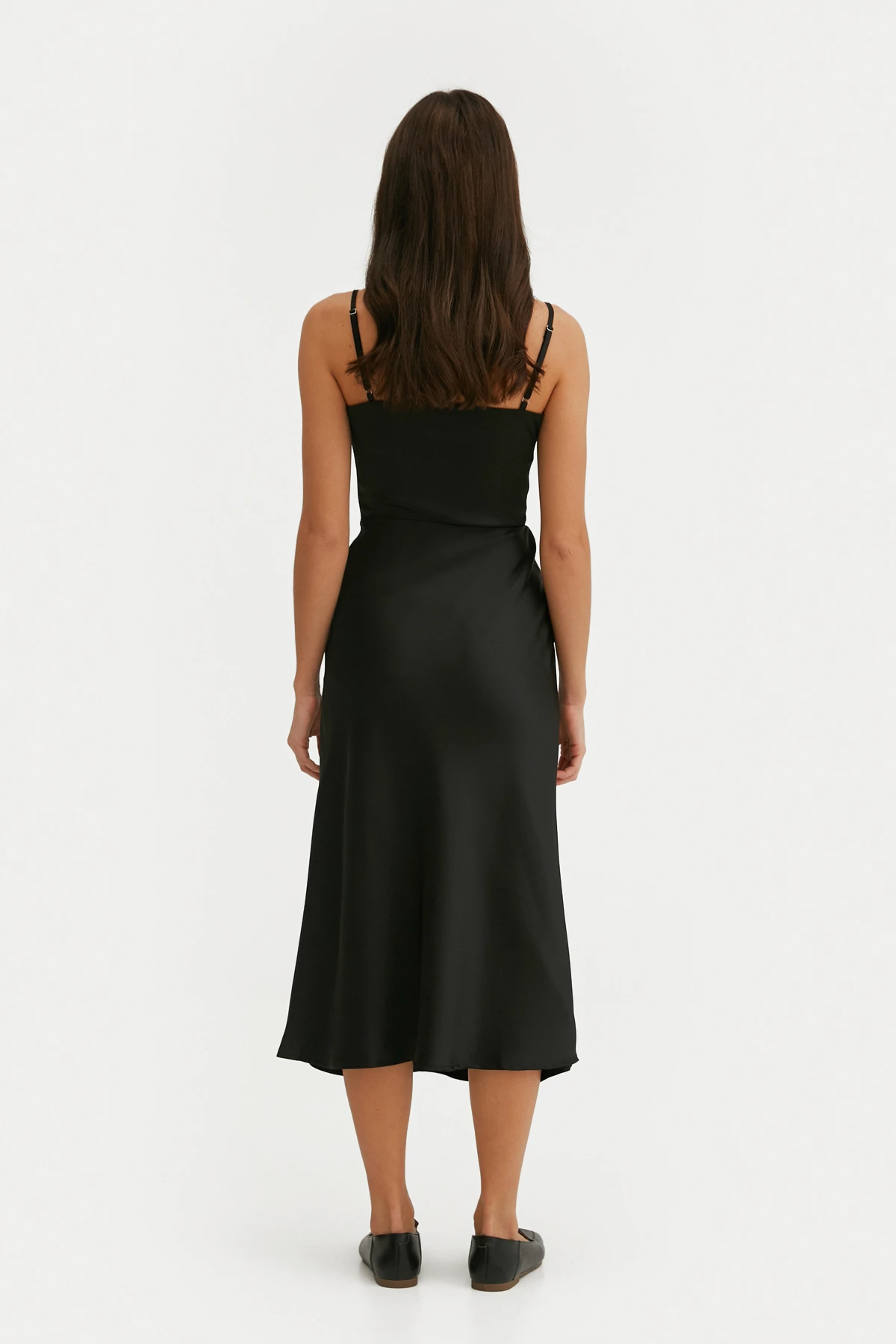 Сукня-комбінація з провисанням в області декольте чорного кольору, фото 3