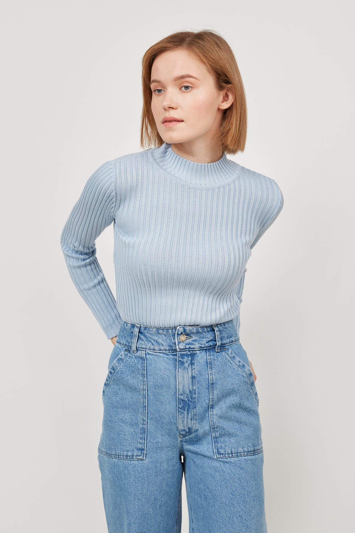 Knitted  blue sweater, photo 1