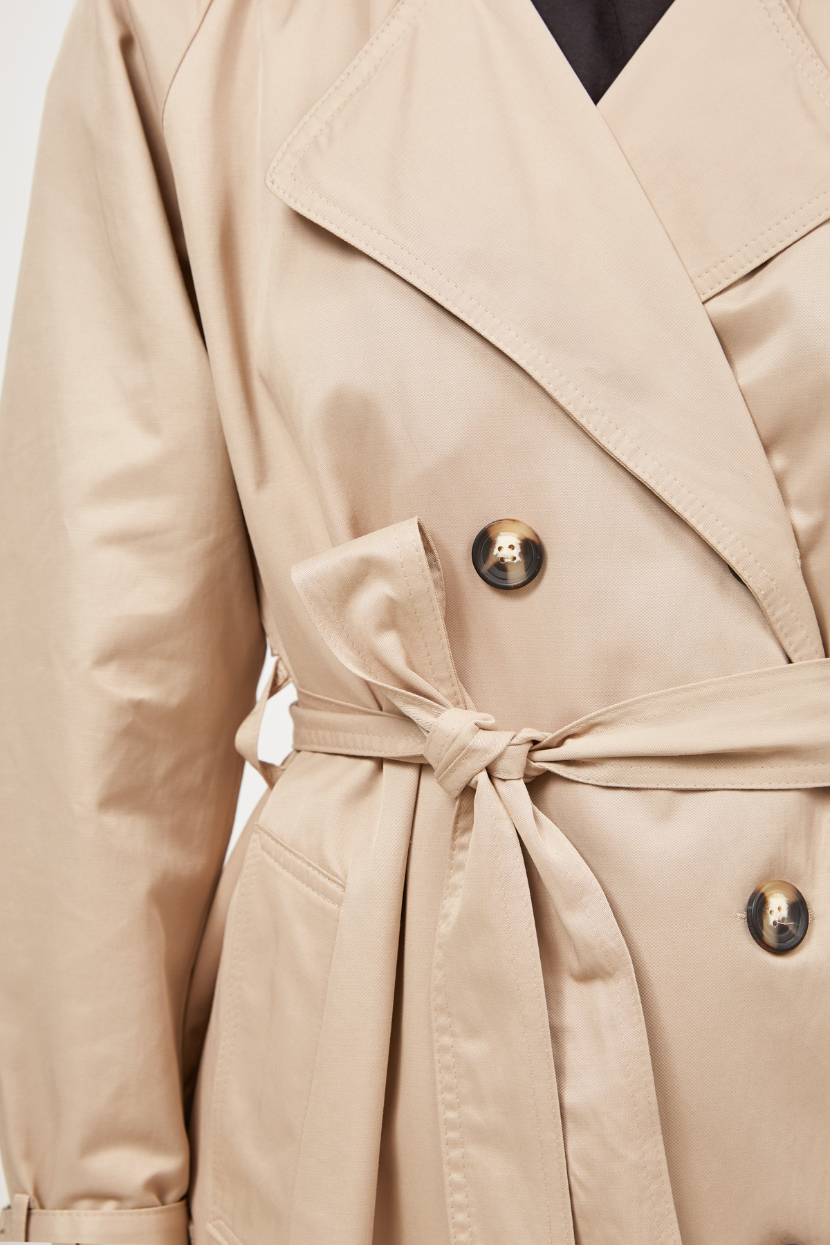 Beige elongated trench coat free silhouette, photo 3