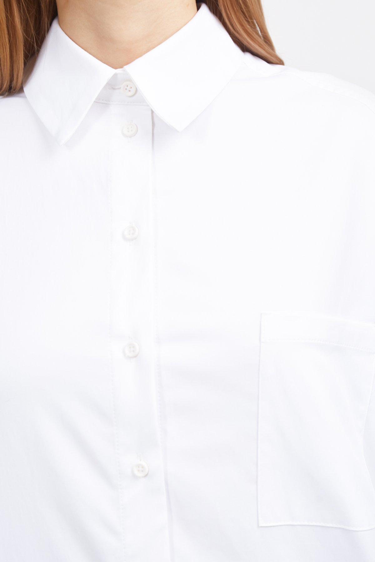 White free cut shirt with a lowered shoulder , photo 3